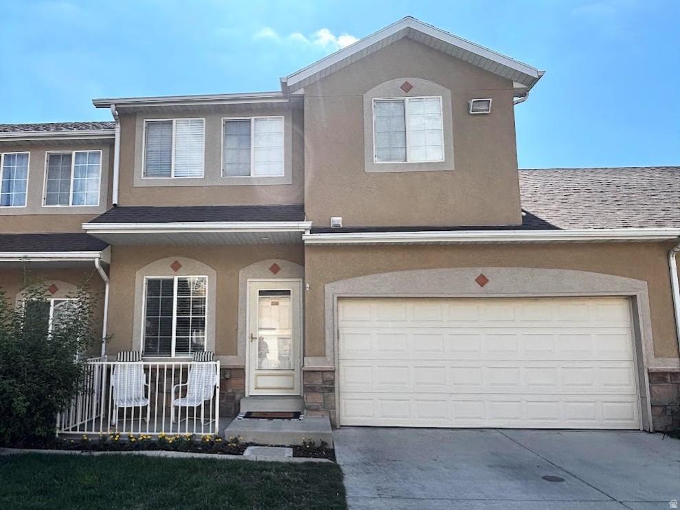 Welcome home to this turn-key townhouse in the sought-after Copper Hills community! Featuring new carpet, main floor flooring and paint this home is move-in ready. Enjoy the rare bonus of an attached 2-car garage with extra storage space. Upstairs features a spacious primary suite with a private bath and walk-in closet, plus two additional bedrooms and a full bath. The fully finished basement offers a fourth bedroom, another full bath, a home theater which you could also use as your own private office, or den. The HOA covers exterior upkeep, snow removal, water, sewer, and trash, plus offers many amenities: a clubhouse, pool, hot tub, gym, playgrounds, and basketball court. Perfectly located just minutes from Mountain View Corridor, Bangerter Highway, Jordan Landing, shopping, and dining!   Square footage figures are provided as a courtesy estimate only and were obtained from an appraisal. Buyer is advised to obtain an independent measurement.
