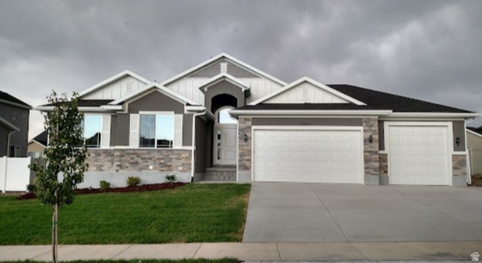 "TO-BE-BUILT" Introducing Taylor's Grove in the Heart of West Jordan!  Hallmark's popular "Denali" rambler with 3-car garage offers an open, vaulted floor plan with large picturesque windows, beautiful kitchen with 42" upper knotty alder cabinetry, over-sized island, large walk-in pantry, quartz counter tops throughout, beautiful, waterproof LVP flooring,  grand master bath with separate shower, garden tub and double vanities, wifi enabled thermostat, garage doors & doorbell camera, 200 amp breaker, 9' main floor ceiling height before vaults start, 8' doors on main floor, front yard landscaping, builder extended 2-10 home warranty and so much more!  Perfect location, close to shopping, freeway & Jordan River Parkway.  PICTURES ARE OF PREVIOUS HOMES BUILT IN OTHER COMMUNITES - OPTIONS AND COLORS WILL VARY. 15 homesites in our first phase so hurry to make one of these beautiful homes yours today!  Several floor plans to choose from.  Buyer & buyer's agent to verify all information.