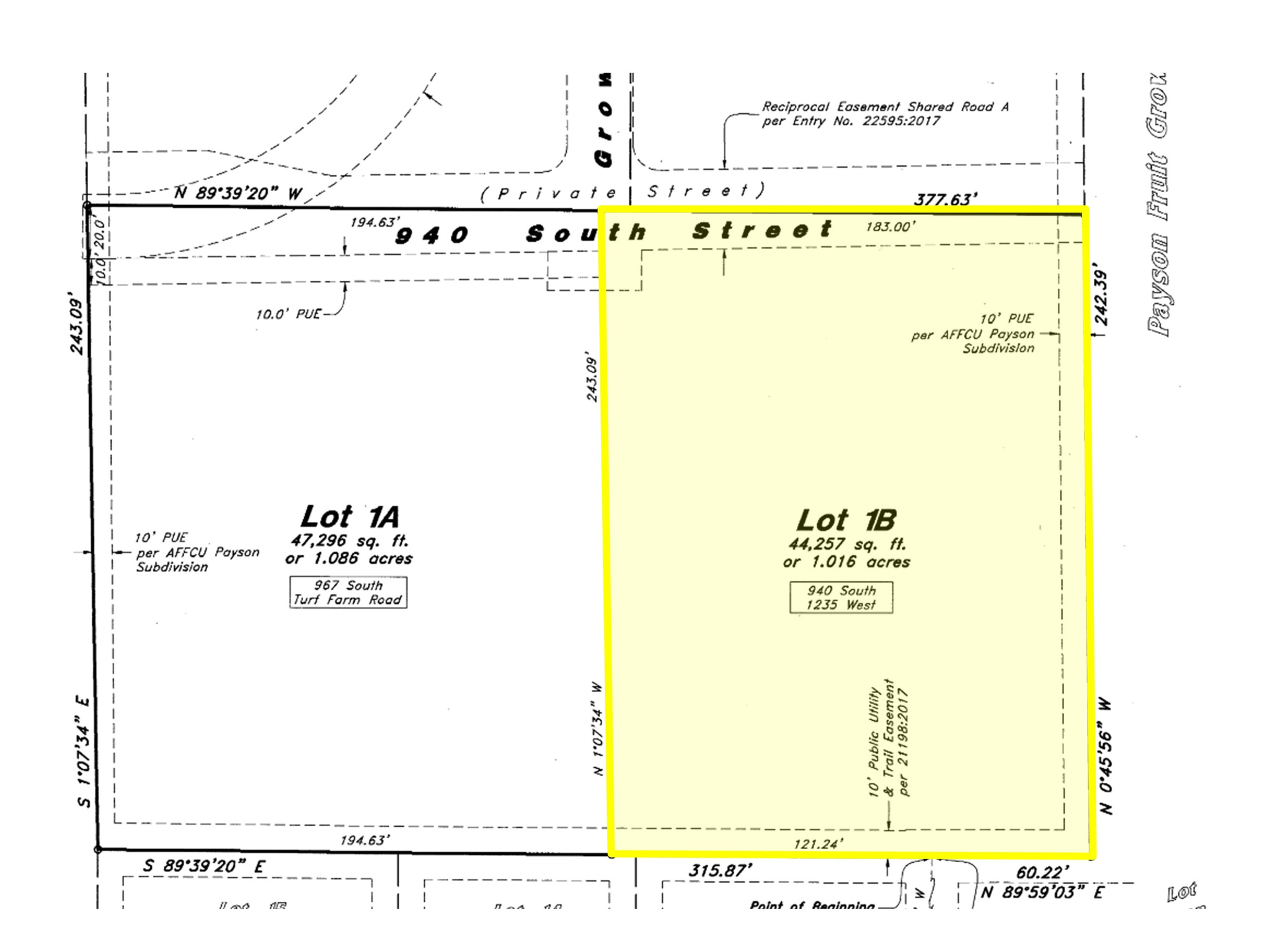 AFFCU PAYSON PLAT C - Land