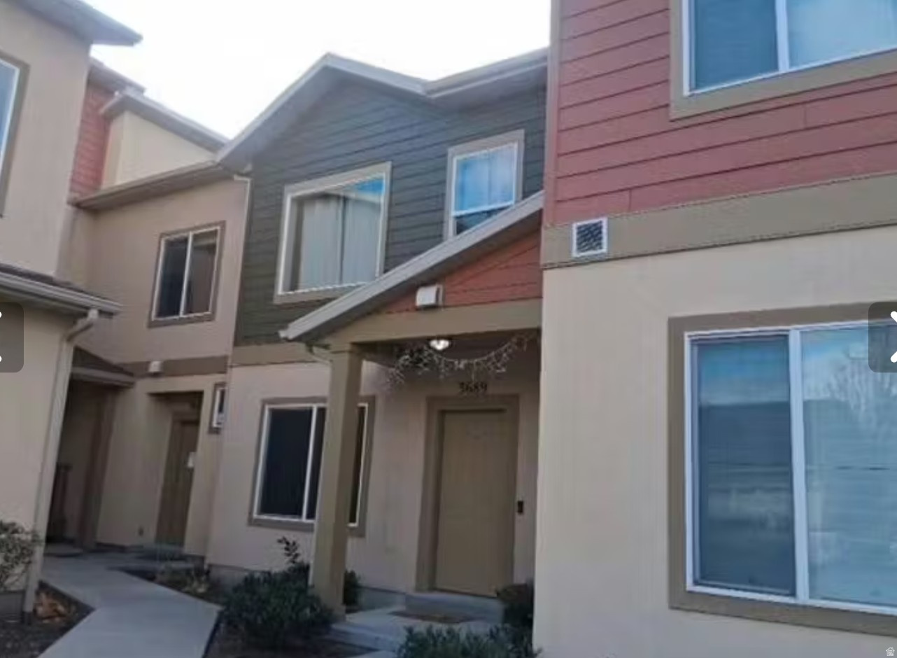 Townhome with access to community amenities including a pool, gym, clubhouse, playground, and BBQ areas. HOA maintains common areas.   Property includes a garage with additional guest parking available. Located near The District with access to shopping, dining, and entertainment. Access to Bangerter Highway.  Buyer to verify all information. Please use Aligned showing to schedule a showing. Property is sold as-is.