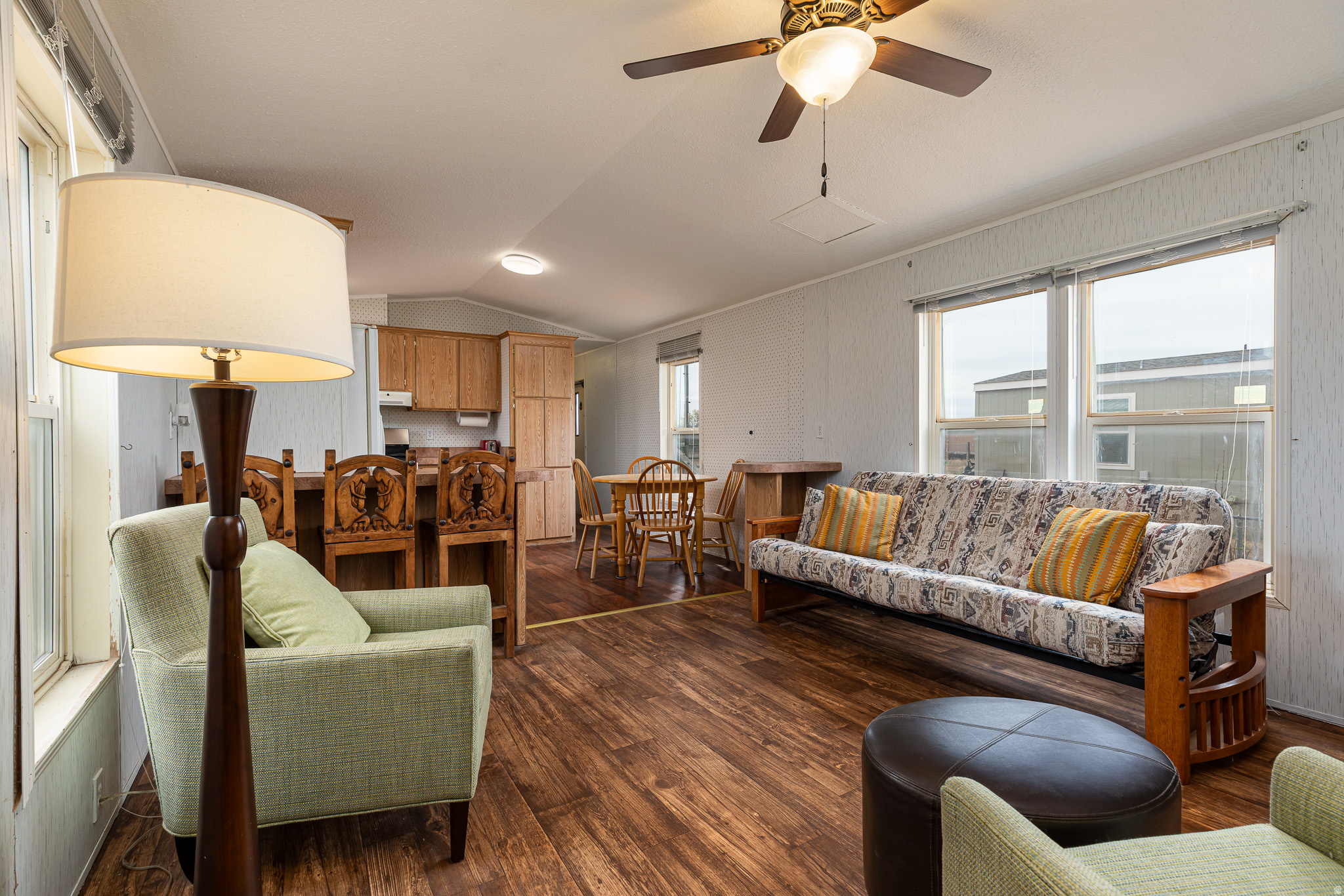 Escape the hustle without sacrificing convenience! Just about 4 miles south of Kanab, this well-maintained 3-bedroom, 2-bath manufactured home offers comfortable living in a peaceful setting with room to spread out. Inside, you'll find a bright, welcoming floor plan featuring newer kitchen appliances, updated flooring and a home that has been lovingly cared for. The open layout makes everyday living easy, whether you're entertaining guests or enjoying a quiet evening at home. Outside, the property continues to impress with mature shade trees, a durable metal roof, rain gutters, ample parking for vehicles, RVs, or recreational toys, and a fully fenced backyard that's perfect for pets, gardening, or relaxing outdoors. Located just minutes from Kanab's shopping, restaurants, schools, and medical services. Call for your personal tour today. Buyer to verify all details.