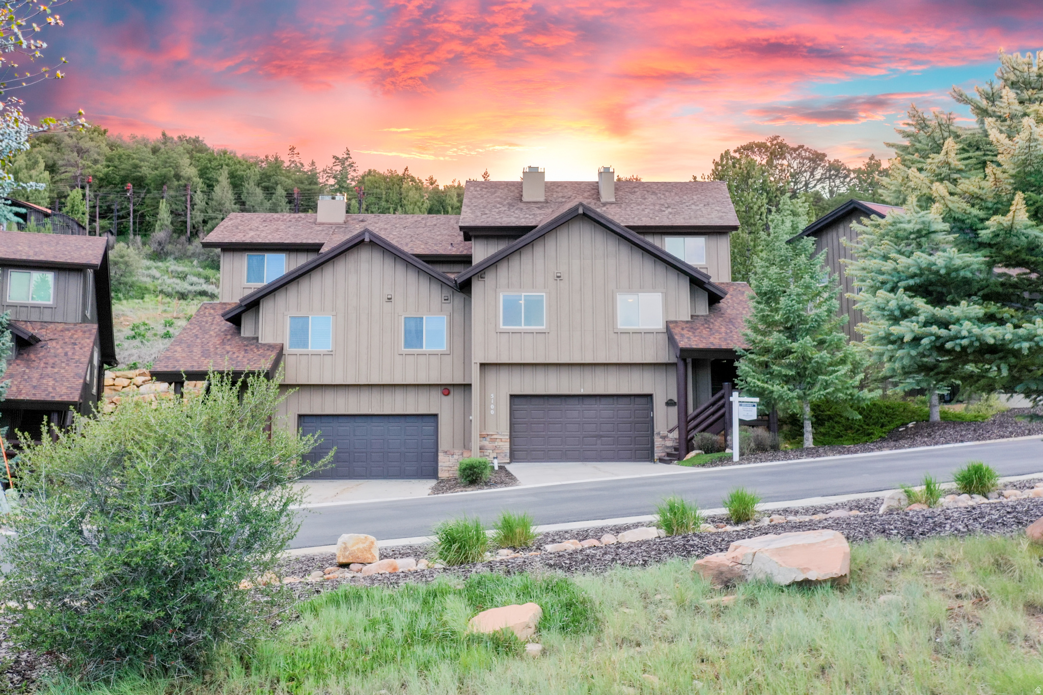 Welcome to your stunning, mountain-modern townhouse in Cove Canyon. Designed with thoughtful finishes and functional living spaces, this home offers 3 bedrooms, 2 bathrooms, and an open great room with vaulted ceilings that flood the space with natural light. The gourmet kitchen features quartz countertops, stainless steel appliances, and a large center island--perfect for entertaining. Retreat to the primary suite with a spa-like bath and ample closet space. Enjoy serene outdoor living on the private patio, with easy access to walking and biking trails outside your door, ski areas, and all the amazing features Park City has to offer. Newly epoxied and painted attached 2 car garage and storage area. The Sun Peak clubhouse is up the street offering 2 private pools, a fitness center, pickleball, tennis and indoor common space to host events.