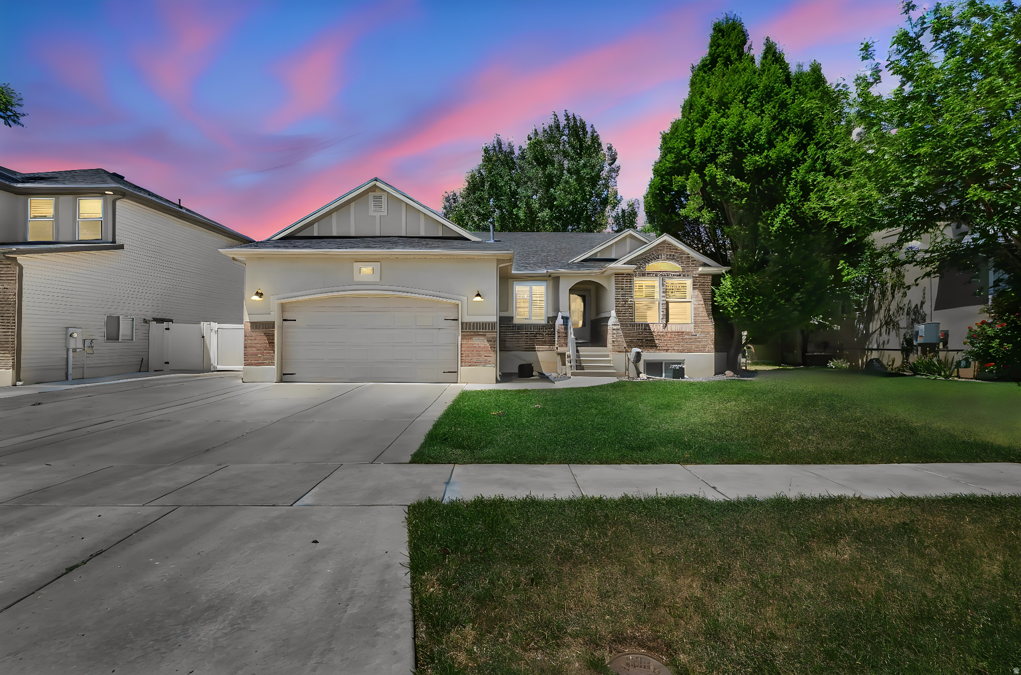 Beautifully updated rambler in the sought-after community of Coles Crossing in Layton, offering comfortable one-level living, RV parking, and a finished basement made for entertaining. The main level features beautiful flooring, quartz countertops, and newly installed kitchen appliances, all currently under warranty.  The finished basement is a standout feature, complete with an incredible wet bar that creates the perfect setup for hosting, game nights, movie nights, or relaxing at home. The basement also includes water connections that could be used for a salon-style station, hobby setup, or other flexible use.  Additional updates include newly installed plantation shutters with warranty, a new water heater, and a new water softener. Outside, you'll find a 10x16 shed for extra storage. Conveniently located close to local schools and less than 10 minutes from shopping, dining, and entertainment.  Bonus inclusions may be available with an acceptable offer, including the basement couch, washer/dryer, and hot tub. Square footage figures are provided as a courtesy estimate only and were obtained from County Records. Buyer is advised to obtain an independent measurement.