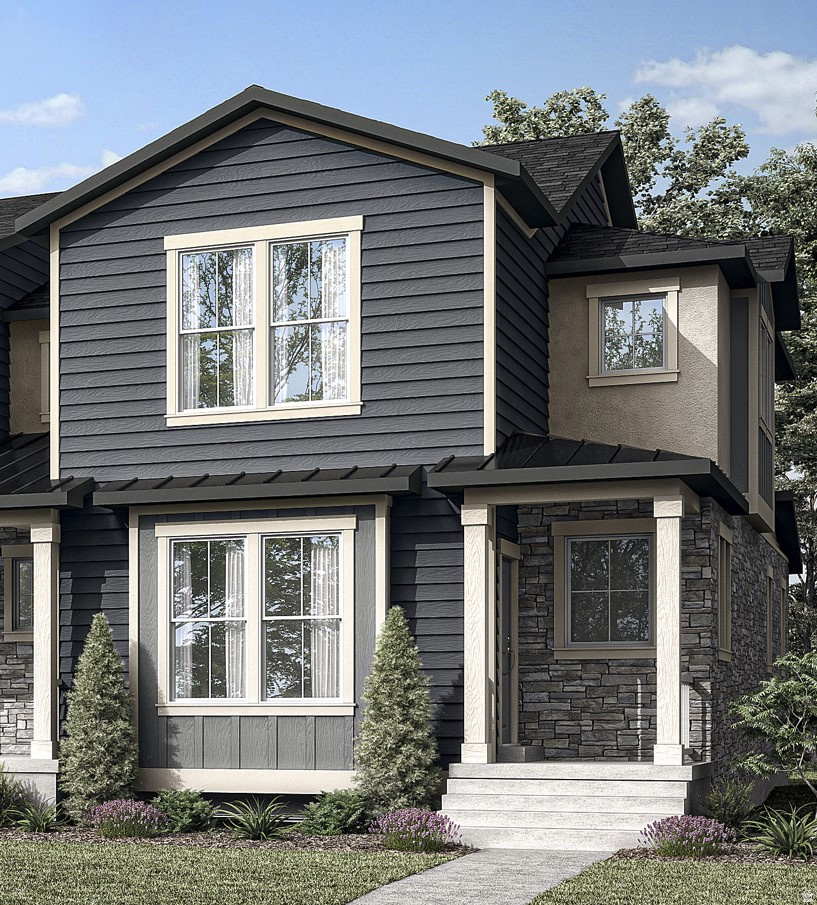 This brand new Olympia is a thoughtfully designed townhome that combines modern finishes, quality craftsmanship, and versatile living space. The open-concept kitchen features beautiful Bluff Maple cabinetry, quartz countertops, and a stainless steel gas appliance package, creating a stylish and functional space for everyday living and entertaining. A blend of laminate hardwood, luxury vinyl tile, and plush carpet flows throughout the home, while Craftsman-style baseboards and casing, designer two-tone paint, and satin and brushed nickel hardware add warmth and timeless character. The inviting living room is enhanced by a charming box window that fills the space with natural light and creates the perfect spot to relax. The spacious owner's suite offers a private retreat with cultured marble shower surrounds, while the finished basement provides flexible additional living space. Energy-efficient features and a tankless water heater offer year-round comfort and long-term savings. With designer finishes, functional spaces, and thoughtful upgrades throughout, this is a home you'll love for years to come!