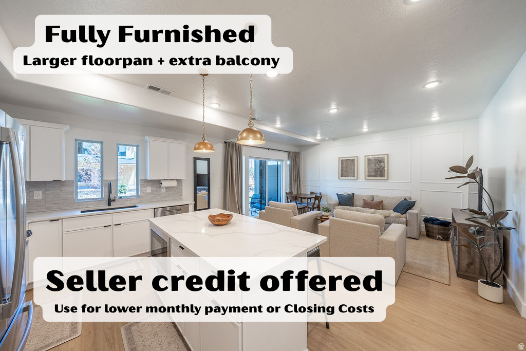 Seller offering a credit toward buyer closing costs, financing costs, or an interest rate buydown. Fully furnished larger floorplan with an additional balcony and move-in-ready convenience. (smaller adjacent unit just sold, this is the last furnished option!) Bright open main living area w/upgraded lighting and custom molding. Smart locks, smart thermostat & fiber internet & bidets.  Huge primary suite. Perfect location for outdoors enthusiasts. Minutes from Snowbasin, Pineview Reservoir, Powder Mountain, Nordic Valley, and Causey Reservoir with year round recreation. Ideal for investors as a ready to go rental, buyers wanting a low maintenance getaway or a first time homebuyer w /high end taste on a budget.  Property has solid STR history. Contact agent for details.