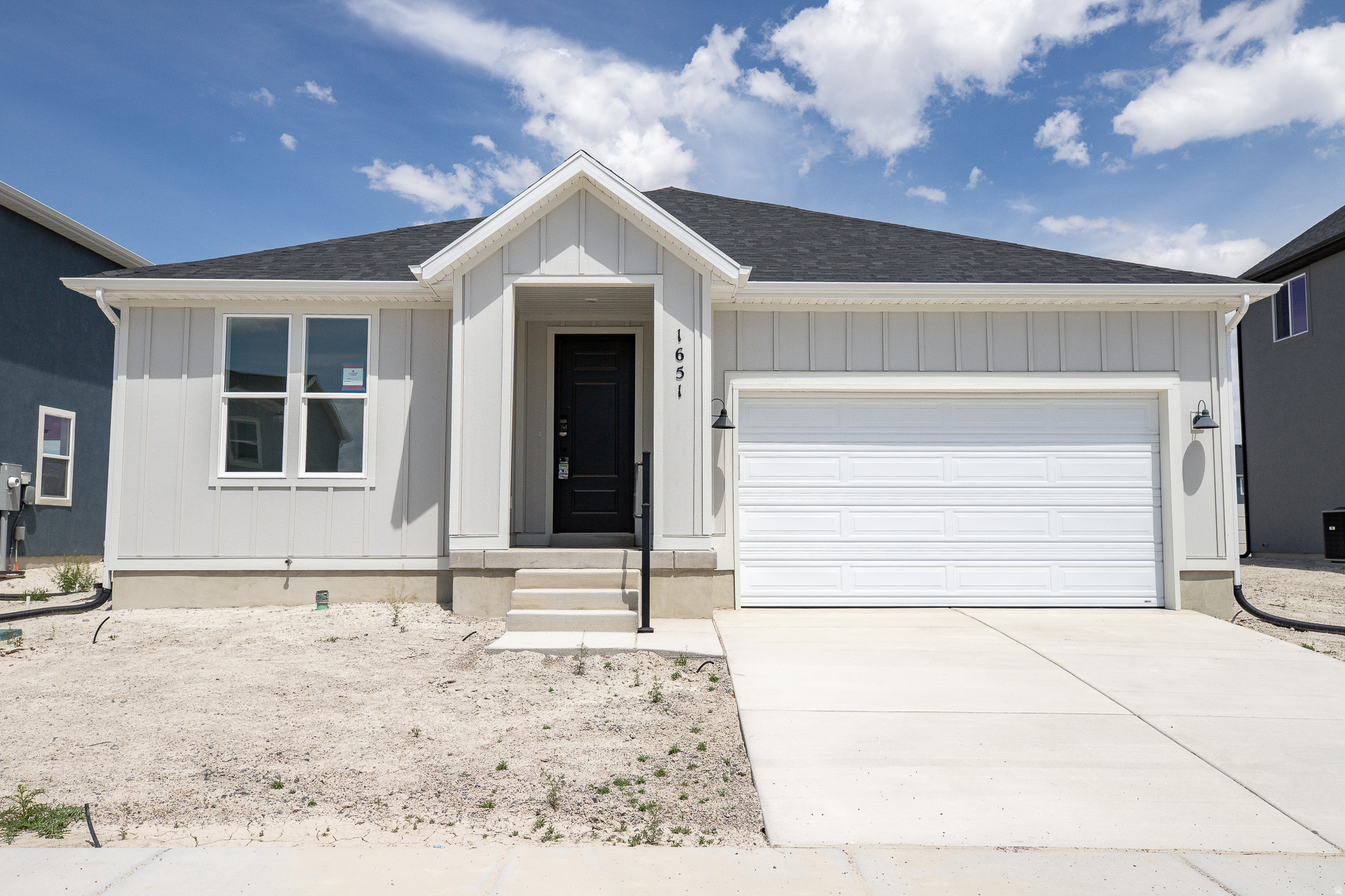 INTEREST RATES STARTING AS LOW AS 4.99% with our preferred lender or AMAZING $20,000 INCENTIVE TOWARDS CLOSING COSTS, RATE BUYDOWN, OR PRICE REDUCTION REGARDLESS OF LENDER! (Talk to agent for conditions). Must-see Parkway Fields Community in Eagle Mountain! Move-in ready! This beautiful home built by Flagship Homes features 3 bedrooms, 2 bathrooms, quartz slab countertops, painted cabinets, laminate flooring on the main level, vaulted ceilings on the entire main level, landscaped front yard, decorative concrete wall on the rear of property, 2 car garage, and backyard (can be landscaped for an additional charge). The primary bedroom has a vaulted ceiling, large walk-in closet, and dual sinks with a separate tub/shower. With an unfinished basement, this home provides space for storage and room to grow. (If preferred, basement can be finished for an additional charge.) Call for more information or stop by our model home at 1546 E. Starling Lane, Eagle Mountain for a tour. Model home hours: Monday-Saturday 11 AM - 6 PM. Buyers to verify all information. Square footage is from house plans.