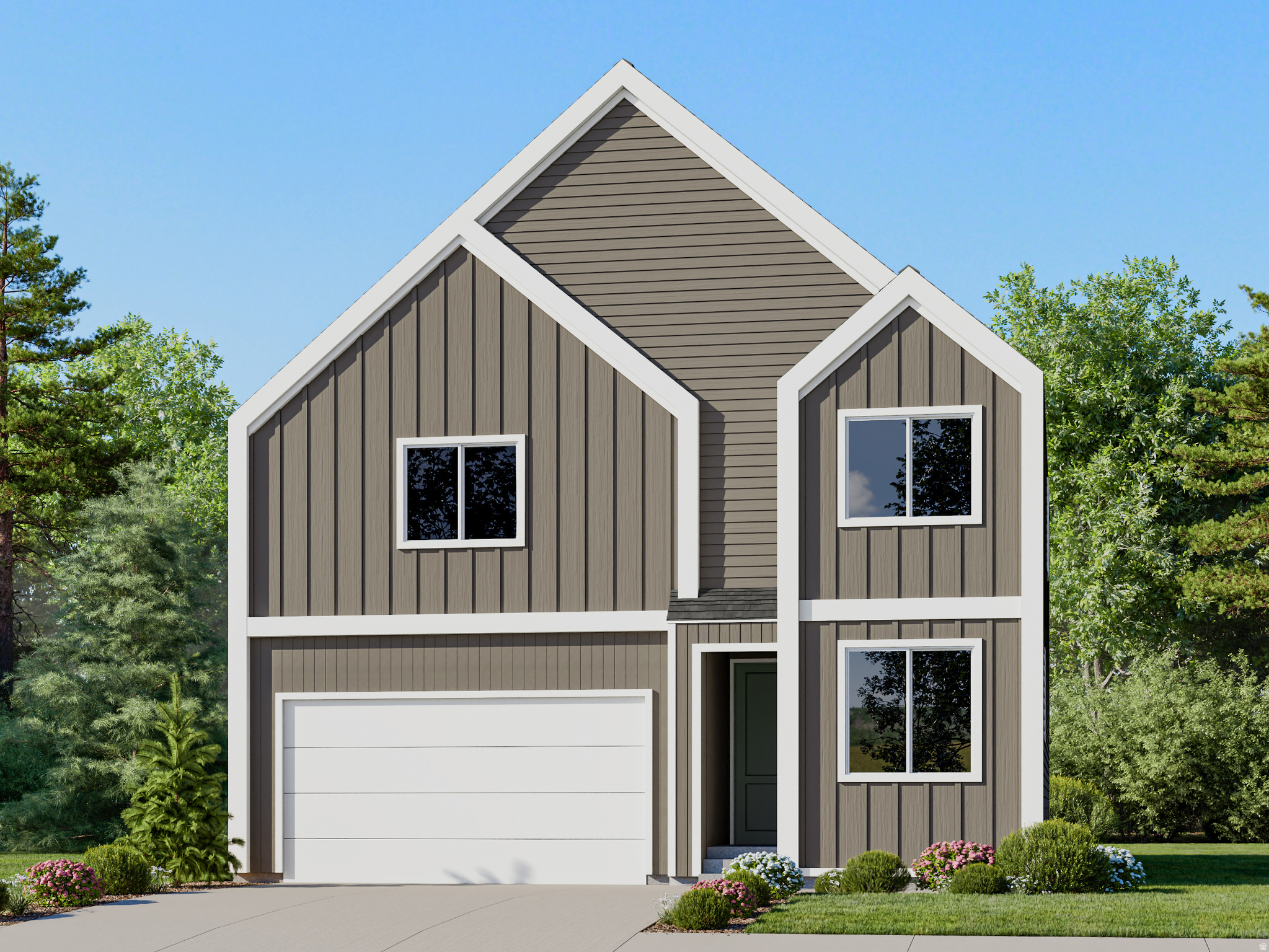 The Valley at Wildflower Villages - 3163 - Dune. Estimated completion in May.  Offering up to $20,000 towards closing costs or ask about our rate buy downs when financing with our preferred lender.  This home has an elevated Scandinavian elevation. This floorplan has 4 bedrooms, 2.5 bathrooms, family room, upper level loft and full unfinished daylight basement. The main level features a bedroom and full bathroom. The kitchen features white cabinets and soft gray quartz countertops. Upstairs is the laundry room, loft, owner's suite, and owners suite bathroom, two more bedrooms, and one full bathroom. Square footage figures are provided as a courtesy estimate only and were obtained from builder. Buyer is advised to obtain an independent measurement. Interior photos are of same style of home, but not the actual home. Rendering is for illustrative purposes only.