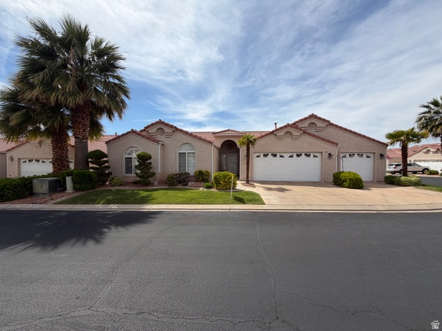 Rarely available Rambler with 3 car extra deep garage on one of the largest lots in the community.  Spacious family room and kitchen area with vaulted ceiling, stainless steel appliances and gas fireplace. 4 bedrooms and 2 full baths.  Large Master suite with double sinks, separate shower/Tub and walk-in closet.  Home has plantation shutters and sink in the Laundry room. Back yard is beautifully landscaped with covered patio, retractable Shade blind and whispering stream water feature.  Bike Trials connected to snow canyon making this is truly a bike -accessible community. The furniture can be included in the sale.  Call agent for details.
