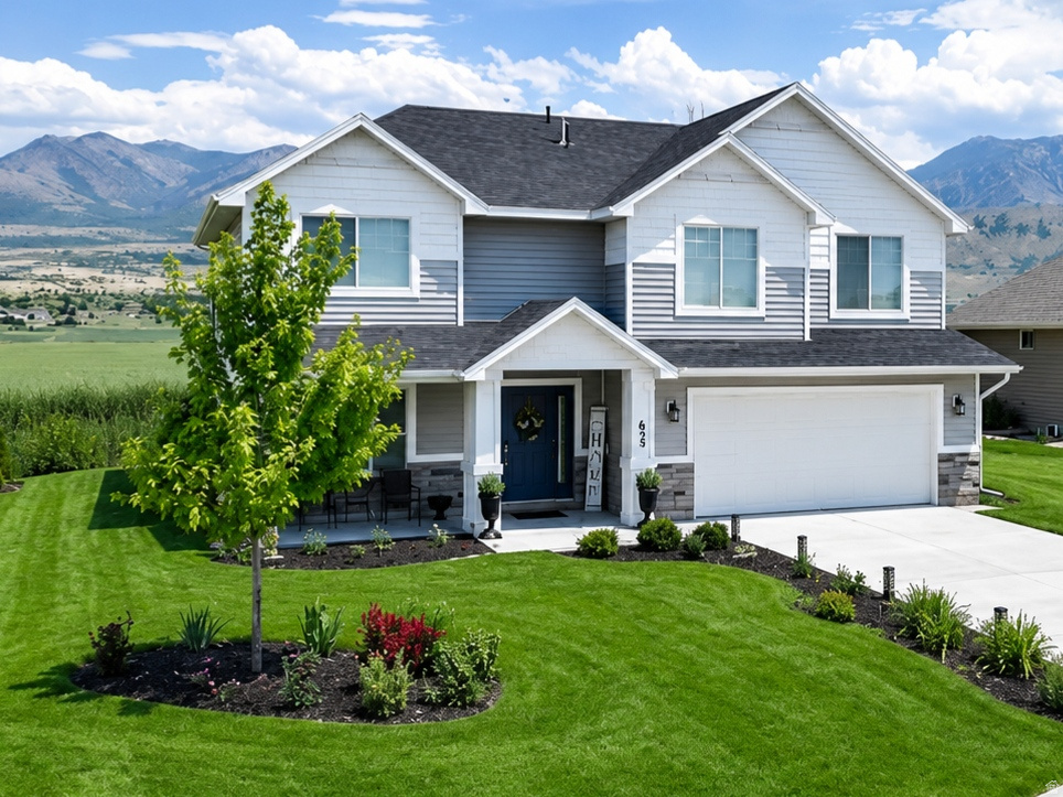 Welcome home to this beautiful two-story residence built in 2020, offering the perfect blend of modern comfort and functional living. Featuring 4 spacious bedrooms, 2.5 bathrooms, and large family rooms on both levels, there's plenty of space for gathering, entertaining, and everyday living. The versatile main-level office/den provides the ideal space for remote work, hobbies, or a playroom. Thoughtfully designed with comfort and convenience in mind, this home offers inviting living spaces throughout. Step outside to enjoy the backyard retreat, where stunning mountain views, peaceful water views, and abundant bird watching create a serene setting for relaxing on the patio. Don't miss the opportunity to own this exceptional home in a beautiful location. Square footage measurements were take from assesor's records and provided as an estimate only.