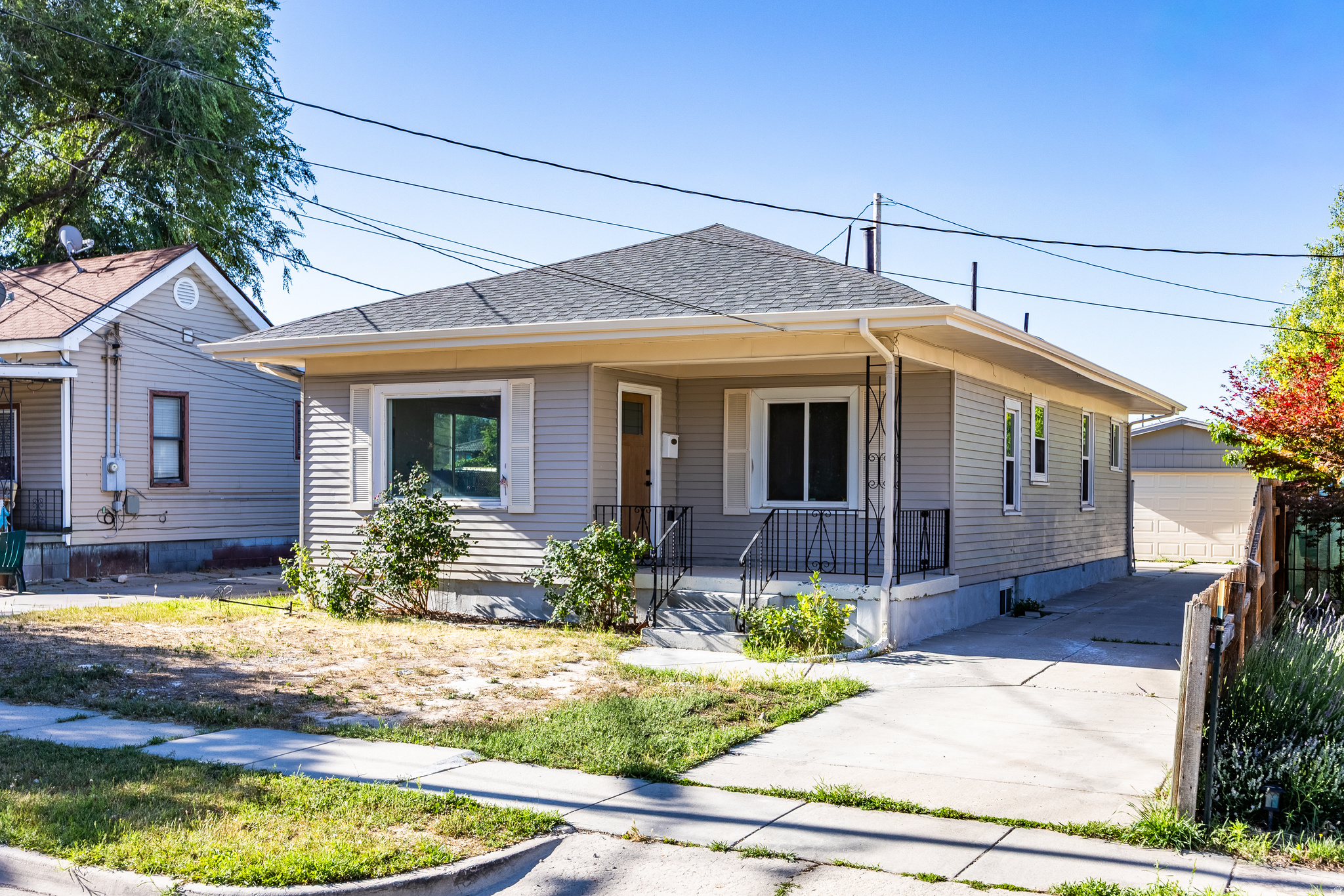 Charming Midvale rambler featuring 4 bedrooms, 2 bathrooms, and 2,224 sq ft of living space. Updated kitchen, spacious layout, full basement, detached 2 car garage, on a super quiet street. Conveniently located near shopping, dining, schools, parks, and freeway access. Move-in ready! Just a short walk to downtown Midvale. Square footage figures are provided as a courtesy estimate only and were obtained from tax records.  Buyer is advised to obtain an independent measurement.