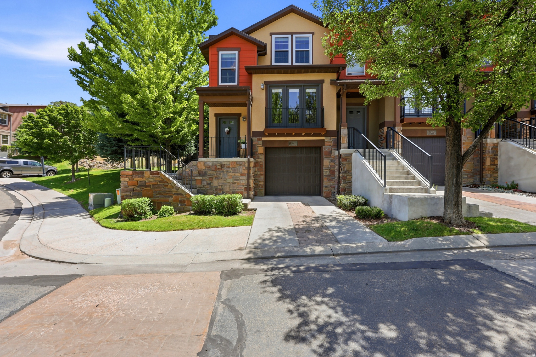 Welcome to this beautifully maintained end-unit townhome nestled in the desirable South Mountain Community of Draper. Situated at the base of the mountain, this charming 2-bedroom, 2.5-bathroom home offers the perfect blend of comfort, convenience, and scenic surroundings. Inside, you'll find a freshly repainted interior that creates a bright and inviting atmosphere throughout. The spacious primary suite features a custom wood accent wall and a newly updated bathroom, while the second bedroom offers the added convenience of a private ensuite bath. Additional updates include a recently replaced water heater, providing peace of mind for years to come. Enjoy easy access to I-15, making commuting throughout both Salt Lake Valley and Utah Valley a breeze. You'll also love being just minutes from shopping, dining, and everyday conveniences. Residents of South Mountain Community have access to exceptional amenities, including a pool, fitness center, and clubhouse. Whether you're looking for a low-maintenance lifestyle, mountain views, or a prime Draper location, this move-in-ready townhome is one you won't want to miss.