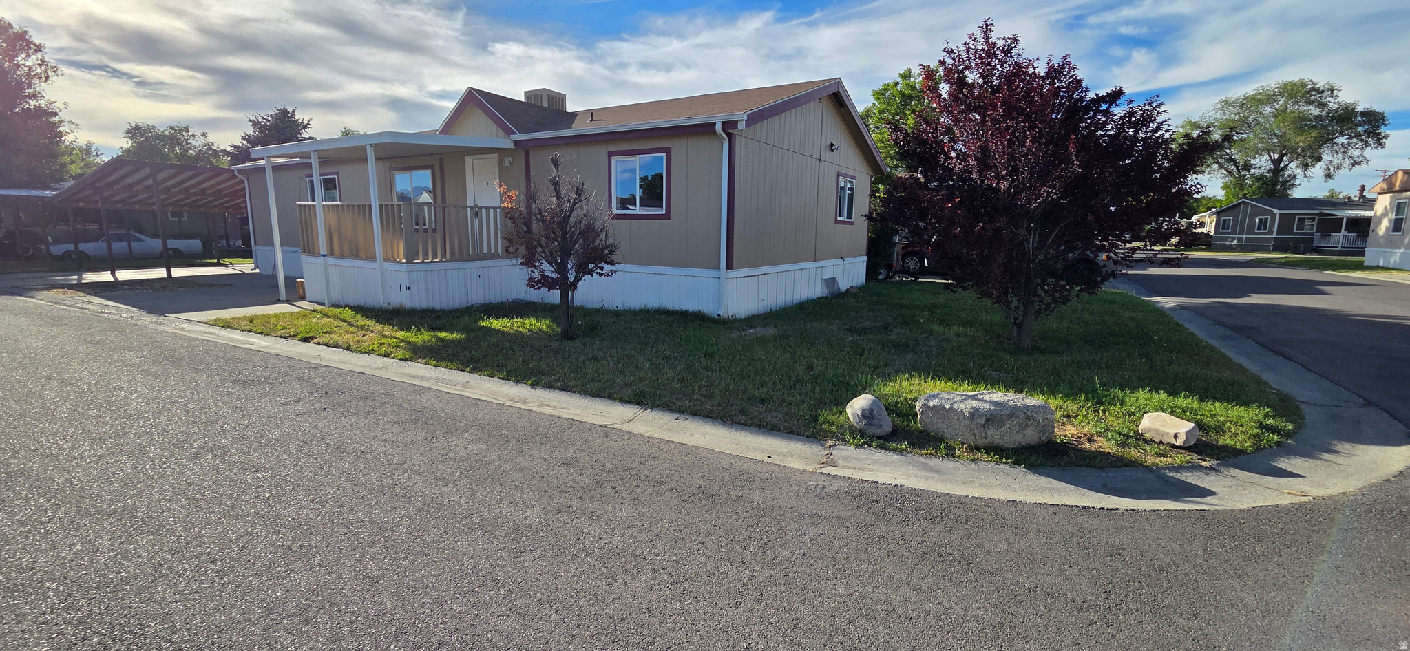 Fully remodeled home in rarely available highly desired Mountain Shadows RV park. One of the newer homes in the park on a large corner lot with 3 covered parking spaces. Brand new furnace, stove and microwave. New kitchen with dolomite counter tops. Newer roof less than 10 years old. Washer & Dryer not warranted as we have not tested them. **There is lending for this property: Lender is www.21stmortgage.com 1-800-955-0021 ext 2900, or JCF Lending Group 866.967.0143