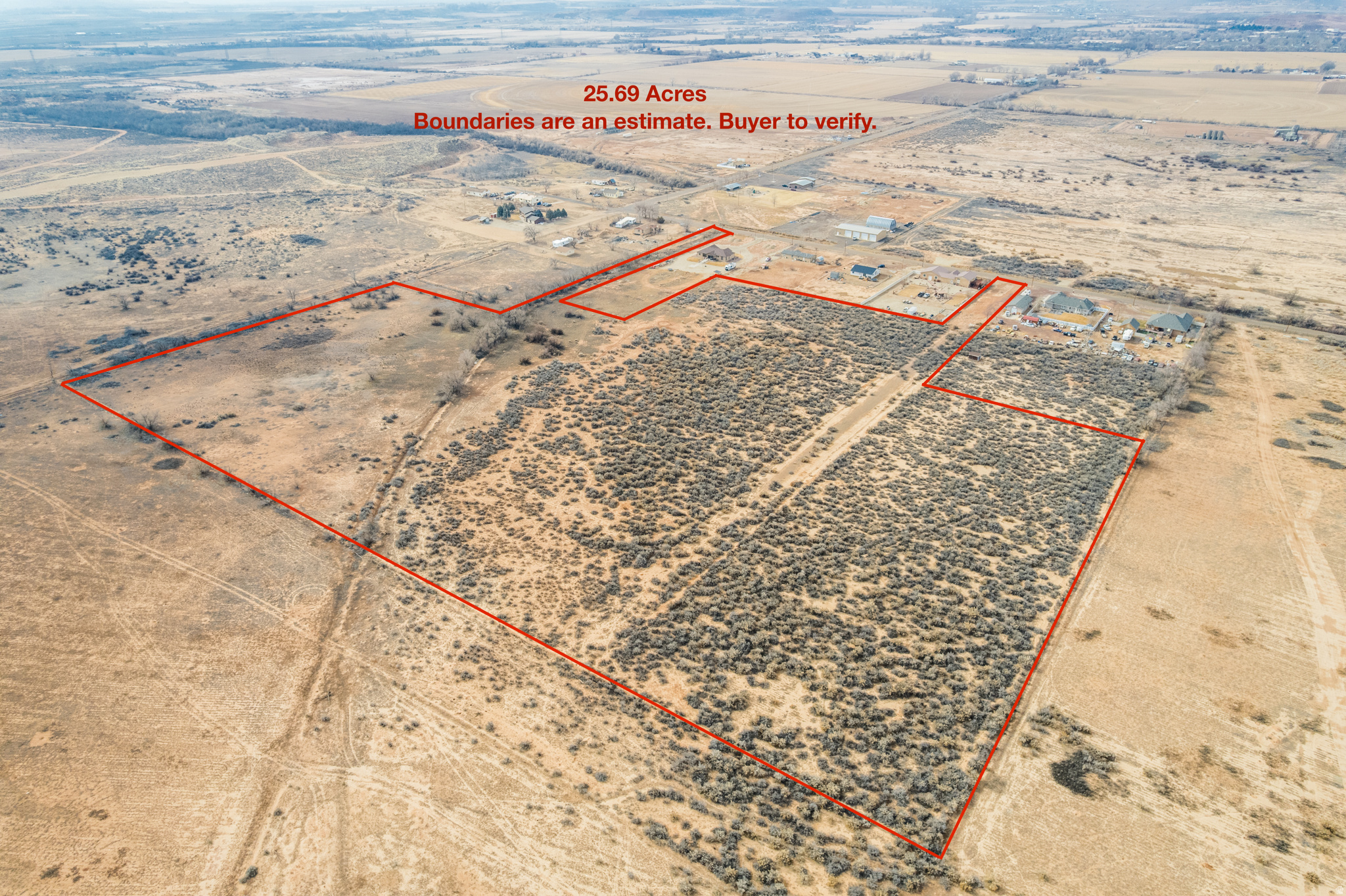 25.69 Acres in Ballard! Perfect for building your own Custom Home  with some acreage. Power, gas and water are nearby. Can be purchased with 2 Bedroom 1 bathroom home. Price for both the Acreage and Home would be $460,000. See MLS#2136844  983 S 2500 E. www.utahrealestate.com/2136844.  Buyer to verify all connection and hookup fees.
