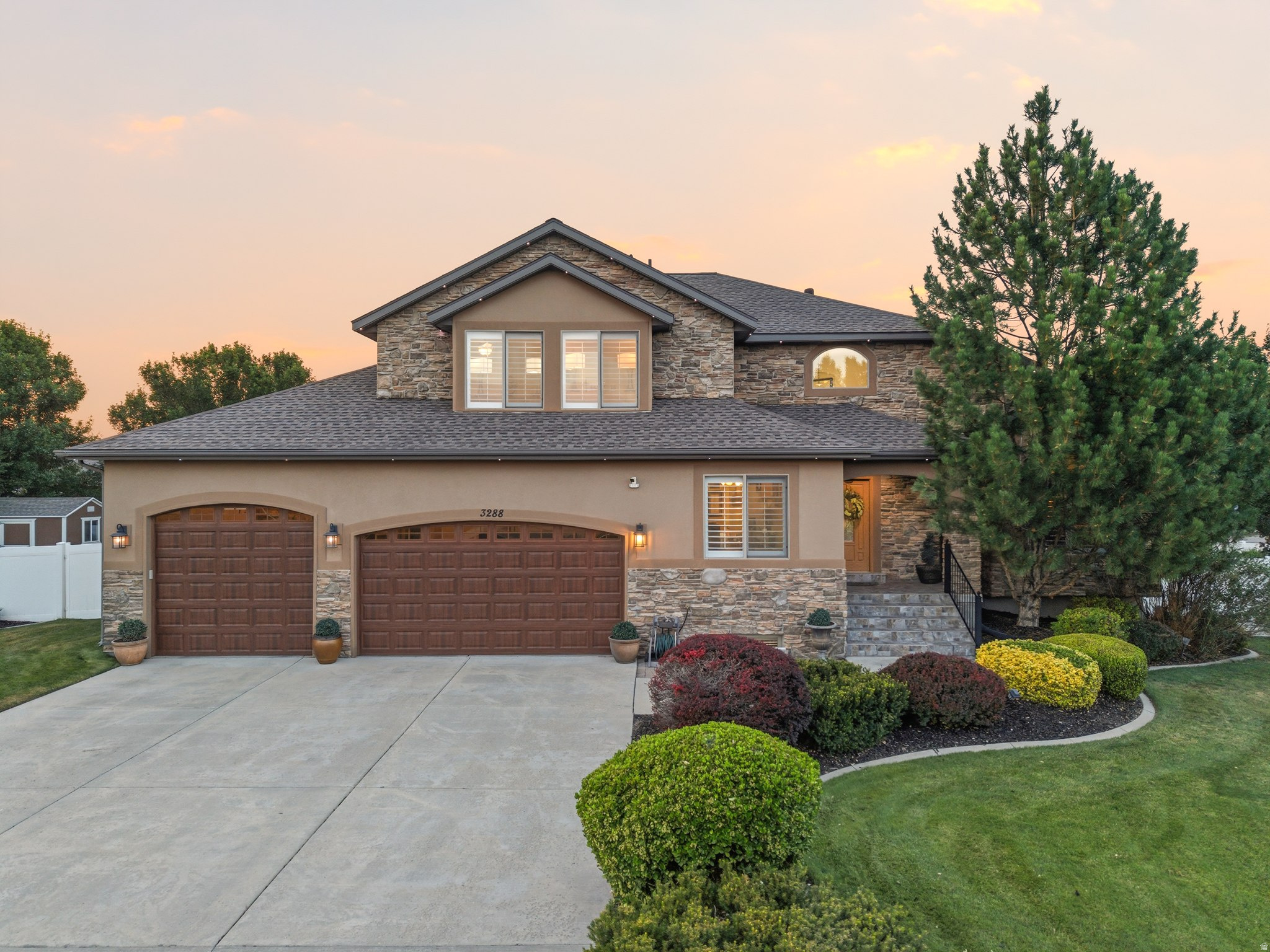 Showings begin July 6th. No HOA! Home recently appraised for $1,050,000. Nestled on a quiet cul-de-sac in Jones Meadows,  one of South Jordan's established neighborhoods, this spacious executive-style home offers the perfect balance of comfort, functionality, and room to grow. Tucked away on an oversized lot of approximately 0.36 acres, this welcoming residence is designed for both everyday living and memorable gatherings, with flexible living spaces that easily adapt to the needs of modern life.  With over 4,000 square feet, 5 bedrooms, and 3.5 bathrooms, the layout offers exceptional everyday functionality while still feeling warm and inviting. The home features beautiful laminate wood and travertine flooring, plantation shutters, newly installed second-floor carpeting, a finished basement with a newly added shower, and major system upgrades including a new roof (2025), heat pump HVAC system (2024), and two new water heaters (2024). The spacious kitchen flows naturally into the main living areas, creating a connected atmosphere designed for entertaining and comfortable day-to-day living alike.  Step outside and discover a backyard built for enjoying Utah's seasons. Expansive covered Trex deck, 2 concrete patios, a tiled front porch, vinyl privacy fencing, and a fully equipped outdoor kitchen with direct natural gas service create the perfect setting for entertaining. The beautifully manicured landscaping, brand-new shed, Jellyfish permanent exterior lighting, and fully paid solar panels help make this property as practical as it is impressive, with typical monthly power bills often under $50.  The oversized 3-car garage is equally well-appointed with epoxy flooring, newly installed storage cabinets, and generous overhead storage. A paid-off, salt-free water purification system adds even more value and convenience. The private backyard provides a peaceful retreat with space to relax, garden, play, or entertain outdoors, while the quiet cul-de-sac location adds an extra sense of privacy and neighborhood charm.  Located near highly regarded schools, parks, shopping, dining, and commuter access, this home combines the convenience buyers want with the established community feel they've been searching for. Whether you're looking for flexible living space, a home built for gathering, or simply a peaceful retreat in a sought-after area, this South Jordan property delivers the space, upgrades, setting, and lifestyle to match.  Square footage figures are provided as a courtesy estimate only and were obtained from public records.  Buyer is advised to obtain an independent inspection & measurements.