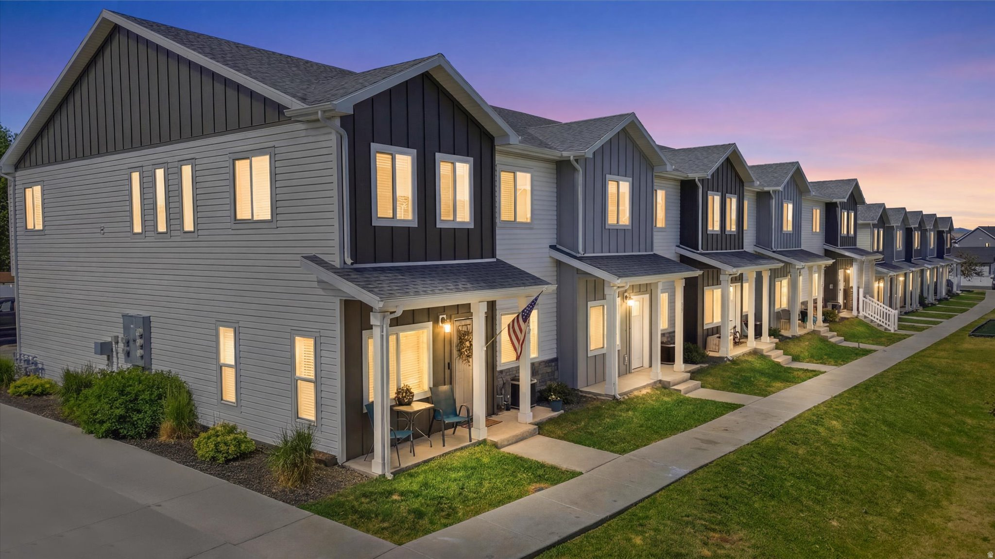Welcome to easy, low-maintenance living in one of Cache Valley's most convenient locations with BRAND NEW CARPET throughout! Built in 2021, this beautifully maintained townhome offers the modern finishes and open layout buyers want, without the wait or added costs of new construction.  The bright main living area features an open-concept design with large windows, abundant natural light, and a spacious kitchen complete with quartz countertops, stainless steel appliances, ample cabinetry, and a large island perfect for entertaining or everyday living. Upstairs, you'll find a comfortable primary suite with a walk-in closet and private bath, along with additional bedrooms and flexible space ideal for a home office, workout area, or second living space.  Enjoy the convenience of a 2-car garage, modern energy-efficient construction, and a low-maintenance lifestyle with HOA-covered exterior maintenance, landscaping, and snow removal. Located near shopping, restaurants, schools, parks, and commuter routes, this home offers the perfect balance of comfort, convenience, and community.  Move-in ready and easy to show! Come see why townhomes like this are moving quickly in today's market.