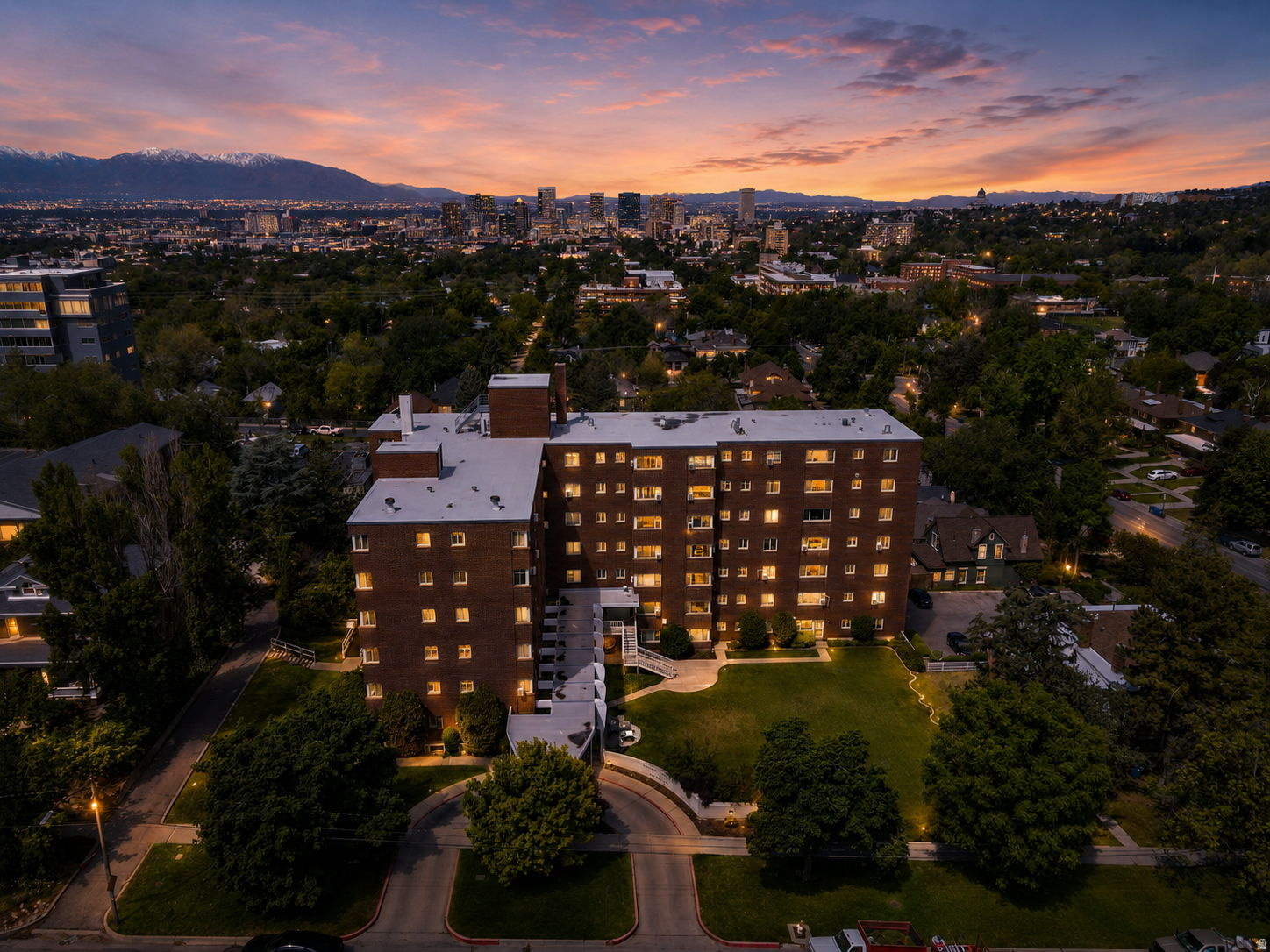 Unbeatable Location Near the U of U & Downtown! Situated in one of Salt Lake City's most vibrant and convenient neighborhoods, this bright 2-bedroom condo offers the perfect blend of urban living and mountain access. Located just minutes from the University of Utah campus, major hospitals, downtown, and foothill trails, everything you need is right at your doorstep-including TRAX, convenience store, local coffee shops, dining, and shopping. Inside, you'll find a functional layout featuring large windows that allow for plenty of natural light, accentuating the updated laminate flooring and generous closet space. The versatile floor plan is ideal for a home office, guest room, or the potential for supplemental rental income. Premium building features include: secure, controlled building access with a newer elevator & security system; assigned parking spot and a dedicated personal storage unit; Google Fiber readiness and on-site laundry facilities. Bonus Accessibility: Enjoy the elevated views of a 3rd-floor unit with the seamless convenience of ground-level entry from the east side of the building. The low-maintenance HOA covers building insurance, heating, garbage, water, and sewer, making budgeting a breeze and keeping your personal utility costs incredibly low. Whether you are looking for a primary residence or a long-term investment opportunity, this location is tough to beat. Square footage figures are provided as a courtesy estimate only and were obtained from appraisal. Buyer is advised to obtain an independent measurement.