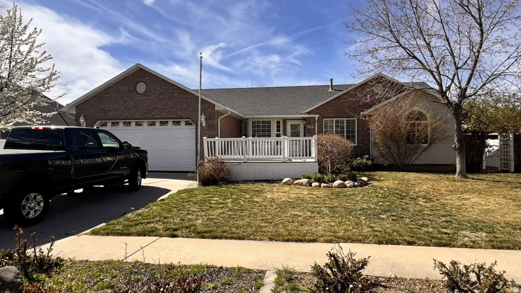 Come visit us at an open house this Friday, June 12th from 4:00 to 6:00!!!  Spacious 5BD/3.5BA rambler in a great Spanish Fork neighborhood. 3,143 sq ft finished plus storage on a .243acre fully fenced lot with RV parking. Vaulted ceilings, gas fireplace, and new paint & carpet. Large covered deck, sprinkler system, raised garden beds, and kids' playset included. Mainfloor primary suite with walkin closet, jetted tub, and separate shower. Finished basement with family room + office/flex room. Furnace, A/C, and appliances updated in last 5 years. Sold asis-front porch needs repair and roof will need replacement in next 5 years. Close to parks, churches, and schools. No HOA. Vacant and easy to show.
