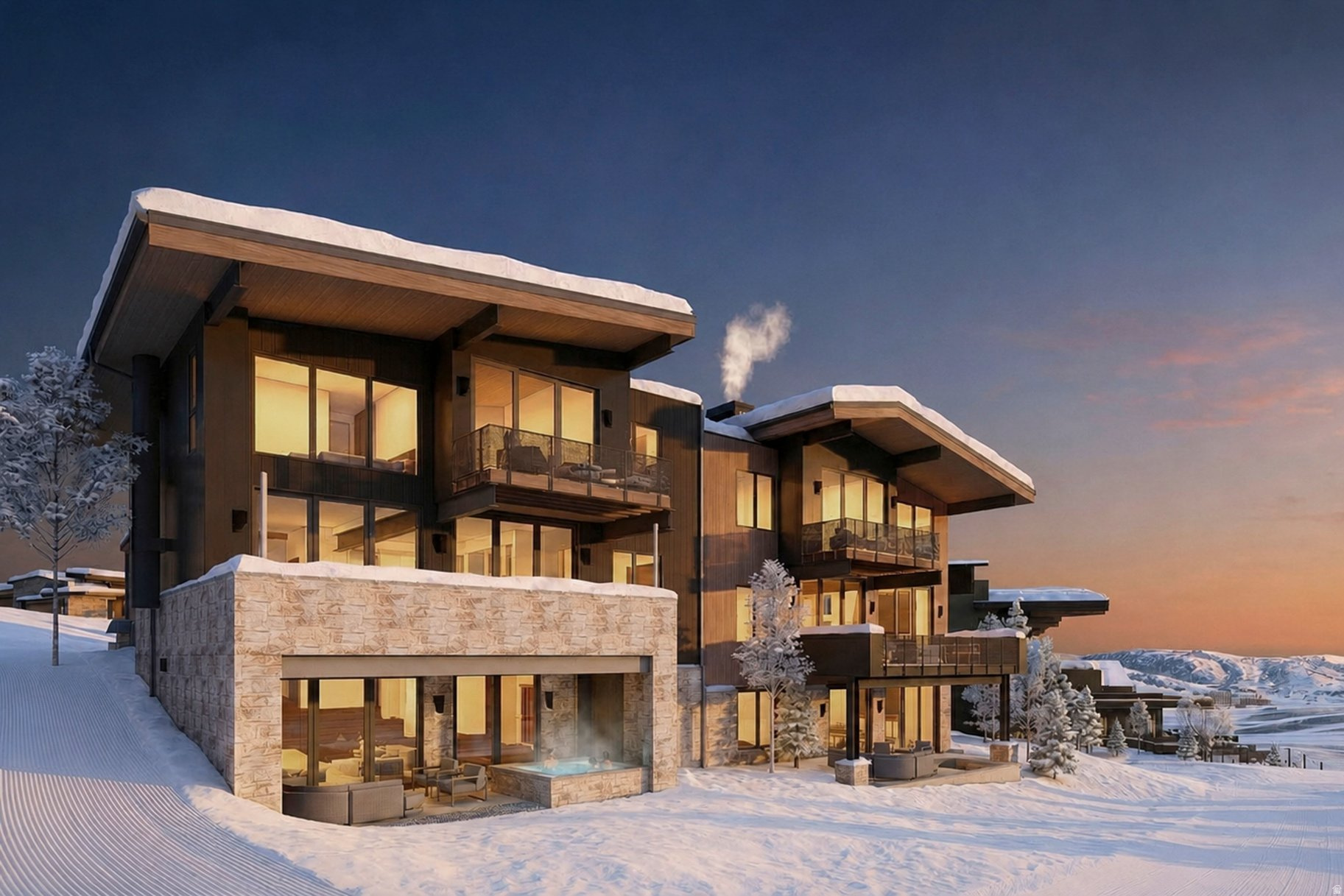 Positioned directly on the Olive Branch ski trail at Deer Valley Resort, this 5-bedroom slopeside residence delivers the coveted ski-to-your-hot-tub lifestyle, with immediate access to world-class terrain via Deer Valley's Neptune Express. This residence is offered fully furnished and includes an outdoor kitchen and private wellness sanctuary complete with a sauna, steam room, cold plunge, prep room, and fitness studio. Fully integrated smart-home technology enables Josh.ai voice-activated control of lighting, climate, and audio-visual systems for effortless living. The designer ski room elevates the daily ski experience with custom storage and integrated boot warmers.  Velvaere's Paired Residences are intentionally designed to blend modern alpine luxury with a strong emphasis on well-being and connection to the outdoors. Interiors are defined by floor-to-ceiling windows, custom-cast Rocky Mountain Hardware, natural stone floors and countertops, limestone plaster walls, and integrated wellness systems, including Ketra circadian lighting and advanced air and water purification throughout the home.  Velvre is a gated enclave of 115 residences privately set into the slopes next to Deer Valley East Village. Owners ski directly to Deer Valley's dedicated lift, bypassing base-area crowds, escalators, and day-skier traffic for first-track mornings and seamless full-mountain access. State-of-the-art snowmaking supports reliable slope conditions throughout the season.  Club amenities include a private ski beach with aprs lounge, ski and bike valet, outdoor pools, peak-performance training, advanced longevity programming, and a full-service spa. Additional offerings include a family-focused game room with multi-sport simulator, Zen Garden, on-demand transportation, and a private boat club on the Jordanelle Reservoir.  Ski access begins this winter, and the two private clubhouses will open in 2027. Additional 35 bedroom residences are available from approximately $4.8M to $10M. Estate Lots start at $3M.