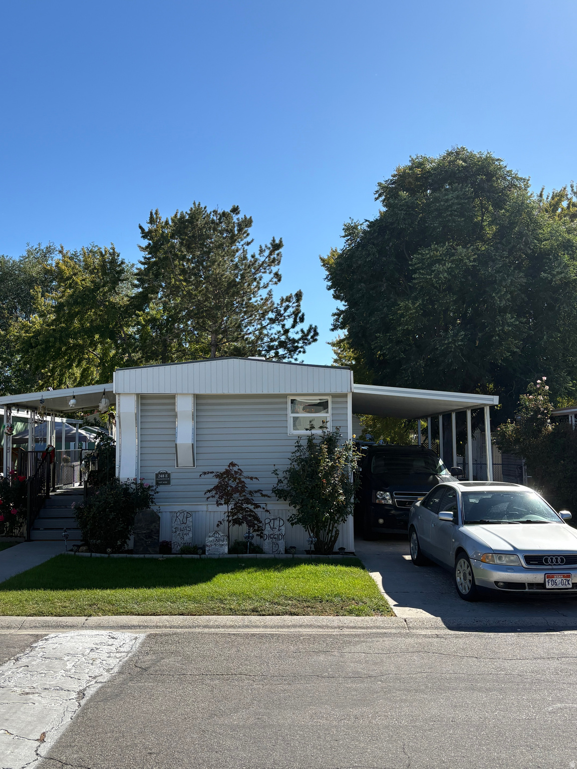 Updated throughout and move-in ready, this 1 bed, 1 bath home is located in Crescentwood, one of Sandy's most desirable manufactured home communities. Updates include the kitchen, bathroom, bedroom, flooring, insulation, subfloor, tankless water heater, two mini split systems, and new east and west-facing decks. Enjoy covered parking and access to community amenities including a pool, playground, picnic area, snow removal, trash, sewer, and on-site management. There are good lending options for this type of home, so please reach out if you need lender recommendations. Square footage provided as a courtesy. Buyer to verify all information. Tax Parcel # for the mobile home is pending.