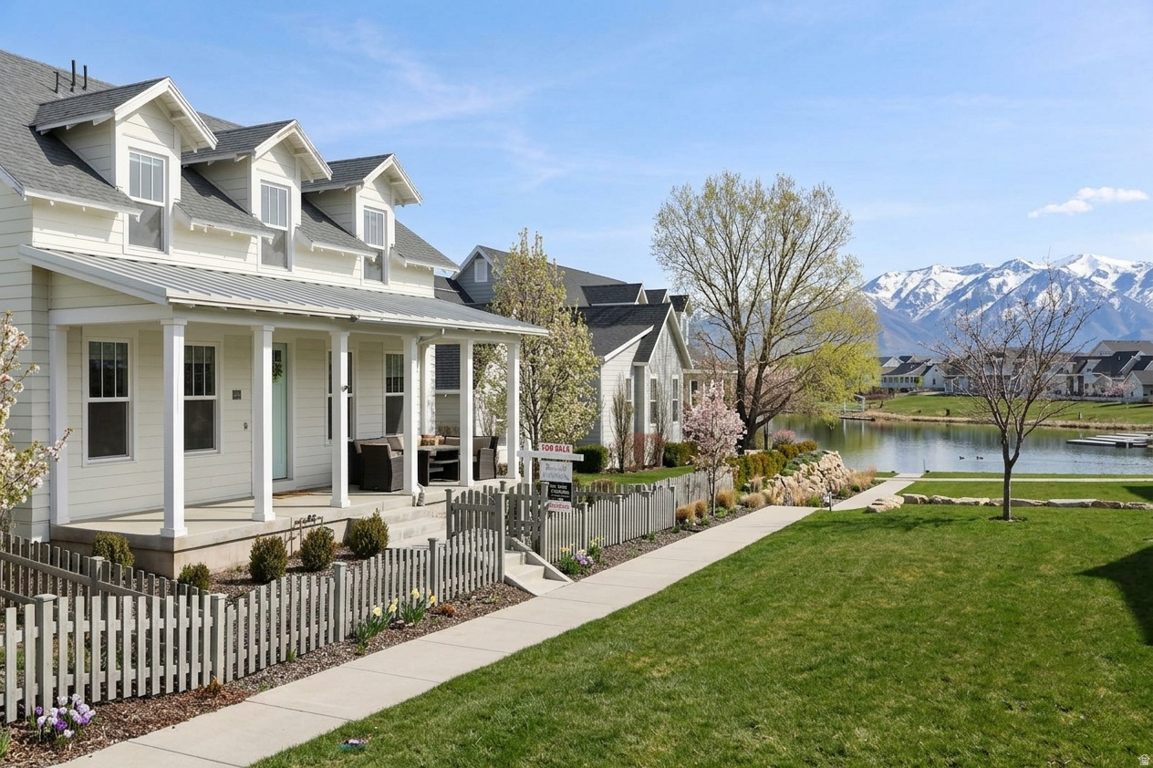 With some TLC, this home will undoubtedly become your pride and joy. Just steps from Oquirrh Lake in Daybreak's Lake Village, this classic 4,000+ sq. ft. Rainey home is the ultimate launchpad for a life well-lived. An open-concept layout anchored by a grand kitchen makes hosting effortless, while 5 spacious bedrooms and 4 bathrooms provide ample room for everyone. Elegant finishes flow through the main floor, which features a private primary suite, an oversized laundry room, and a fully equipped wet bar designed for high-end entertaining. Whether you're enjoying a sunrise paddle or a vibrant lakeside sunset, this home offers a rare opportunity to embrace a lifestyle where every day feels like a weekend. Square footage figures are provided as a courtesy estimate only and were obtained from county records. Information is deemed reliable but not guaranteed. Buyer and buyer's agent to verify all.