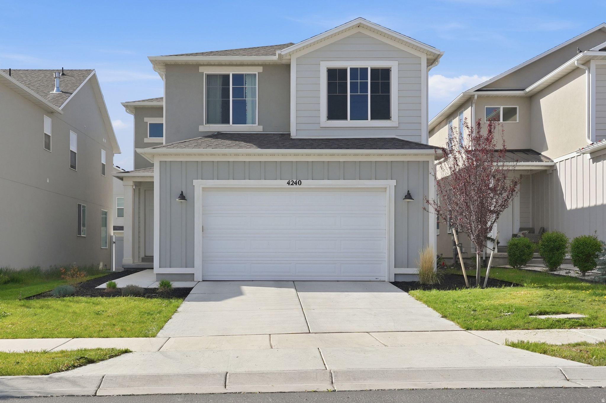 Clean, well-designed, and filled with natural light, this newer construction home offers a functional layout in a great neighborhood. The main level is open and connects the kitchen, dining, and living spaces, creating a bright and comfortable environment. The kitchen features granite countertops, modern cabinetry, and updated finishes. Multiple living areas provide flexibility for a second living room, home office, and/or additional entertaining space. Upstairs you'll find a spacious master suite, filled with natural light, and equipped with a walk-in closet & master bathroom. Solar panels are already in place, adding efficiency and value. This home is absolutely beautiful and has been extremely well maintained. Located in a newer Eagle Mountain community with no HOA and located close to local schools, parks, shopping, and more! Square footage figures are provided as a courtesy estimate only and were obtained from county records. Buyer is advised to obtain an independent measurement.