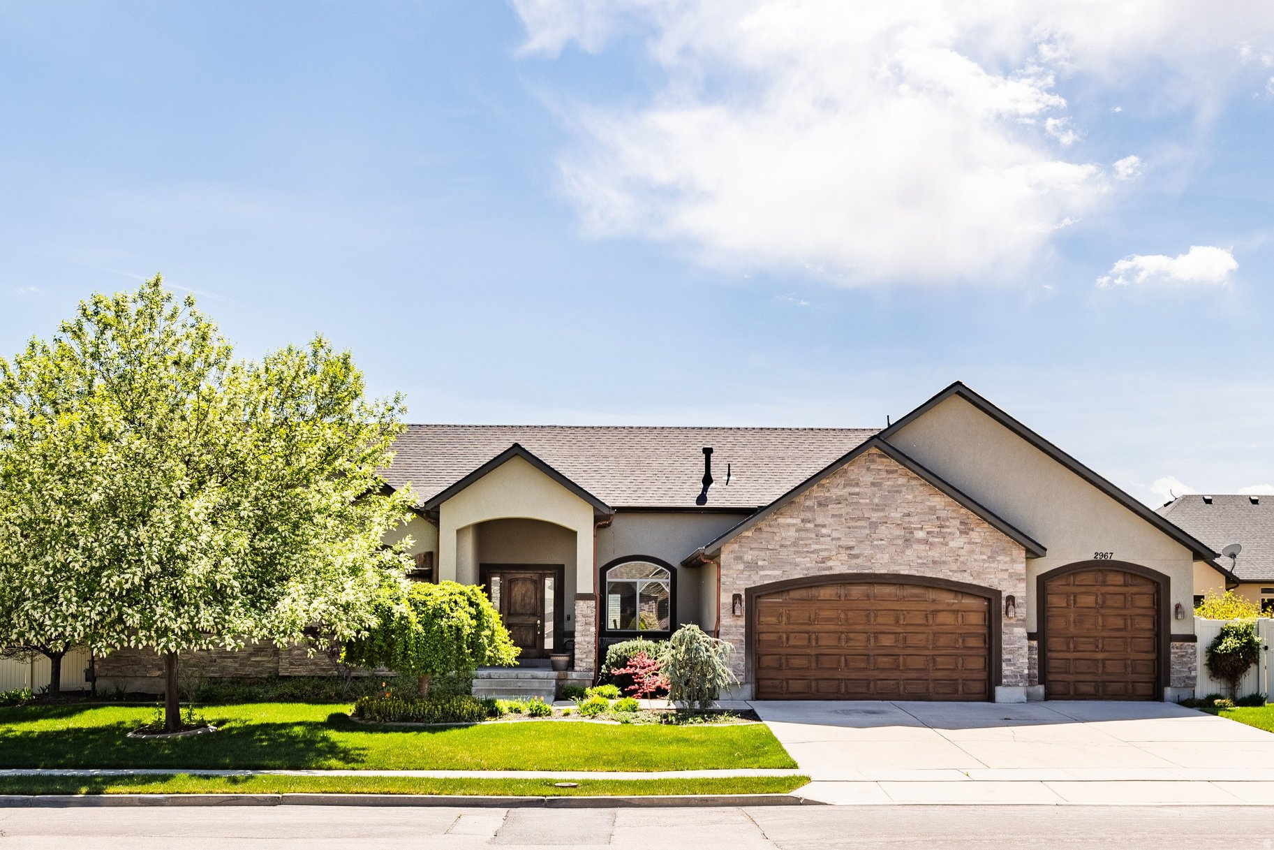 Meticulously maintained rambler in one of Riverton's most desirable neighborhoods! Convenient access to Riverton High School, Bangerter Highway, and 12300 South. Beautifully landscaped quarter-acre lot with incredible curb appeal. Inside, you'll find 3 bedrooms, 2.5 baths, and a dedicated office/den, perfect for working from home. You'll also love single-level living for effortless everyday convenience. The oversized 3-car garage includes a third bay with a taller door and extended depth, perfect for large trucks, SUVs, or recreational toys. The unfinished basement offers great storage and endless potential to build sweat equity on your own terms. One level, prime location, and room to grow-this one checks all the boxes!
