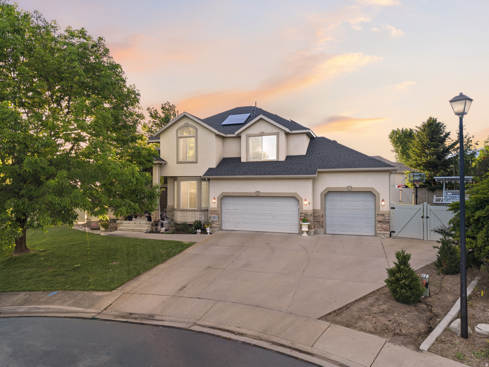 Stunning 4,904 sq ft home in one of Pleasant Grove's most established neighborhoods, tucked at the end of a quiet cul-de-sac with mature trees and incredible curb appeal. Brand-new roof (2026), updated throughout, and move-in ready. Inside, enjoy generous living spaces across two stories plus a fully finished basement with new 2025 carpet and ADU potential. Major systems updated: new furnace (2025), two new water heaters (2025), water softener, and whole-home air humidifier. Solar with documented monthly savings. Location doesn't get better! Steps from the Murdock Canal Trail, minutes to American Fork Canyon and world-class hiking and biking, 40 minutes to top-rated ski resorts, and 40 minutes to SLC International Airport. For the adventure enthusiasts, RV parking means there's room for all your toys. This is the space, the updates, and the setting you've been looking for.