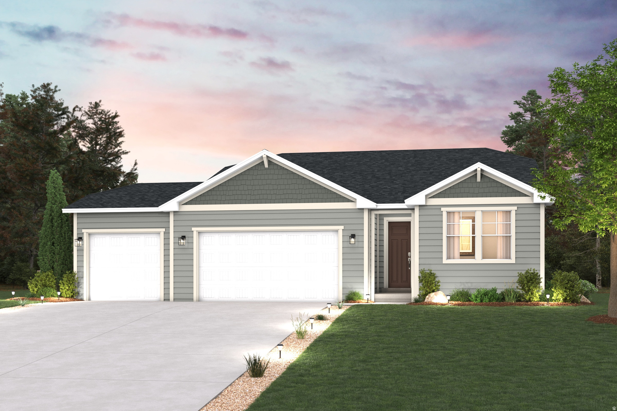 The Cumberland floor plan combines the ease of single-level living with thoughtful design and elevated finishes. This rambler features an open-concept layout centered around a gourmet kitchen, cozy fireplace, and an extended deck that creates the perfect space for relaxing or entertaining. The Tempo design package includes white cabinetry, quartz countertops, and Driftwood LVP flooring, delivering a bright, modern aesthetic throughout the main living areas. With 4 bedrooms, 2 bathrooms, 1,868 finished square feet, and 3,745 total square feet including an unfinished basement, this home offers plenty of room to grow. Situated on a spacious north-facing quarter-acre homesite with a three-car garage, this home blends comfort, style, and everyday functionality.
