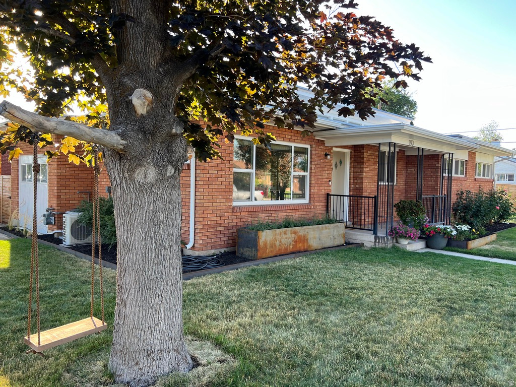 This rare and authentic mid century modern home featuring original architectural details you can't fake: original brick, wide eaves, horizontal ribbon windows that flood every room with light, and single story living. The main house has three bedrooms and one bath. The original hardwood flooring was refinished in 2022. Built-ins, baseboards, casings, hardware, and blinds were all updated in 2022. The bathroom was renovated in 2020. The attached ADU earns its keep as a studio with a full kitchen with appliance included! The built-in queen sized bunk bed is amazing. Three years of rental history available. The yard was landscaped in 2022: a new horizontal cedar fence, steel edging, raised steel planter boxes, and a custom-built shed designed to match the house. Generously proportioned yard. Off-street parking.  Single minute drive Trader Joe's, Costco, and In-N-Out. Five minutes to UVU and ten to BYU. The neighborhood is quiet with many young families nearby.  Square footage figures are provided as a courtesy estimate only and were obtained from County Records. Buyer is advised to obtain an independent measurement.