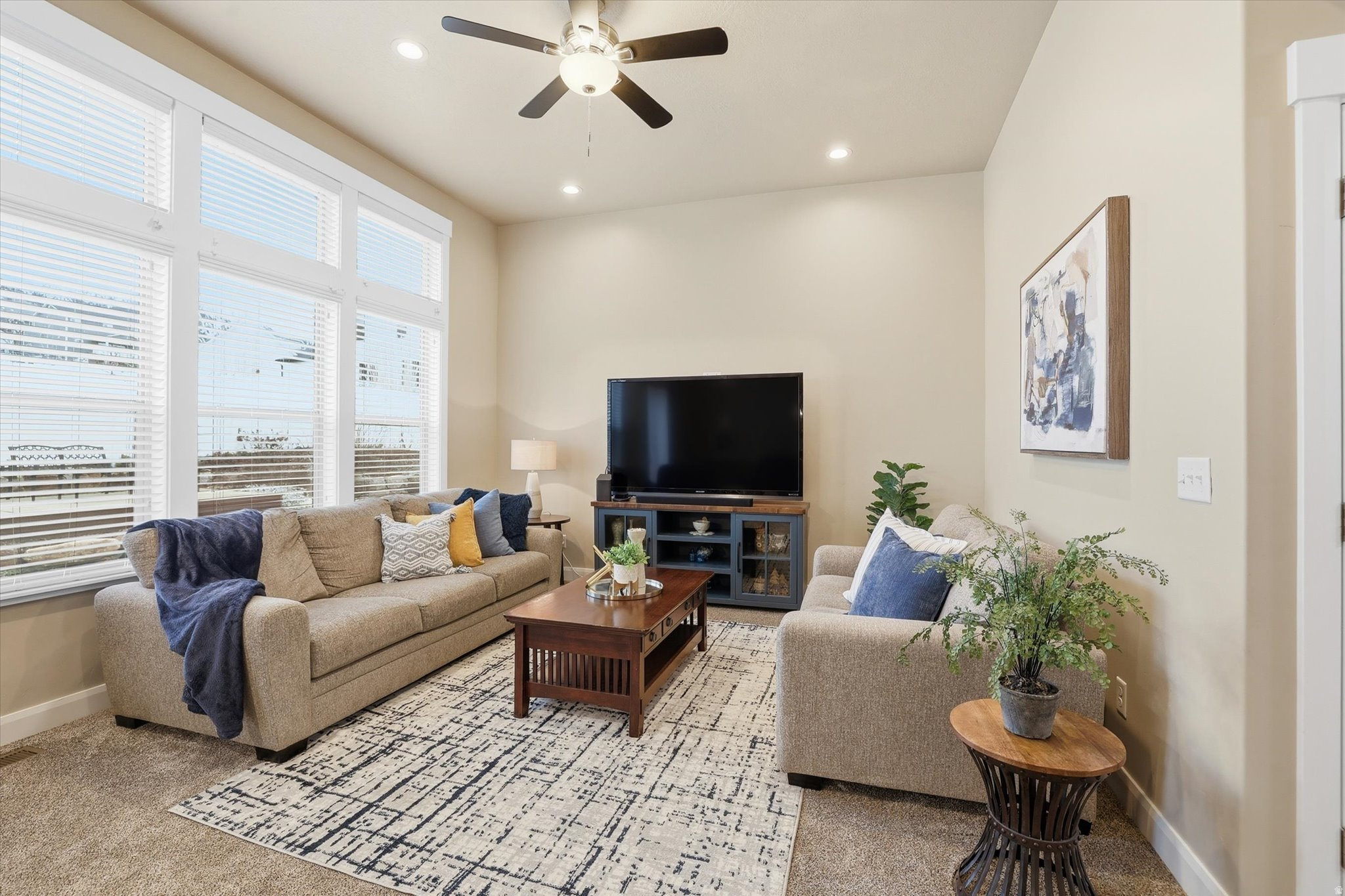 Spacious and bright open-concept 2-story home with 6 bedrooms, 3.5 baths, and 3,169 sq. ft. on a .28-acre lot. Built in 2015, this home offers a fully finished basement, attached 2-car garage with extra vertical storage, RV parking and brand-new carpet throughout! The beautifully landscaped yard features automated sprinklers, a fenced backyard, and fruit trees, including peach, pear, and apple trees. Enjoy stunning mountain and valley views, along with gorgeous sunsets from the front porch. Easy to show. Call agent for details.