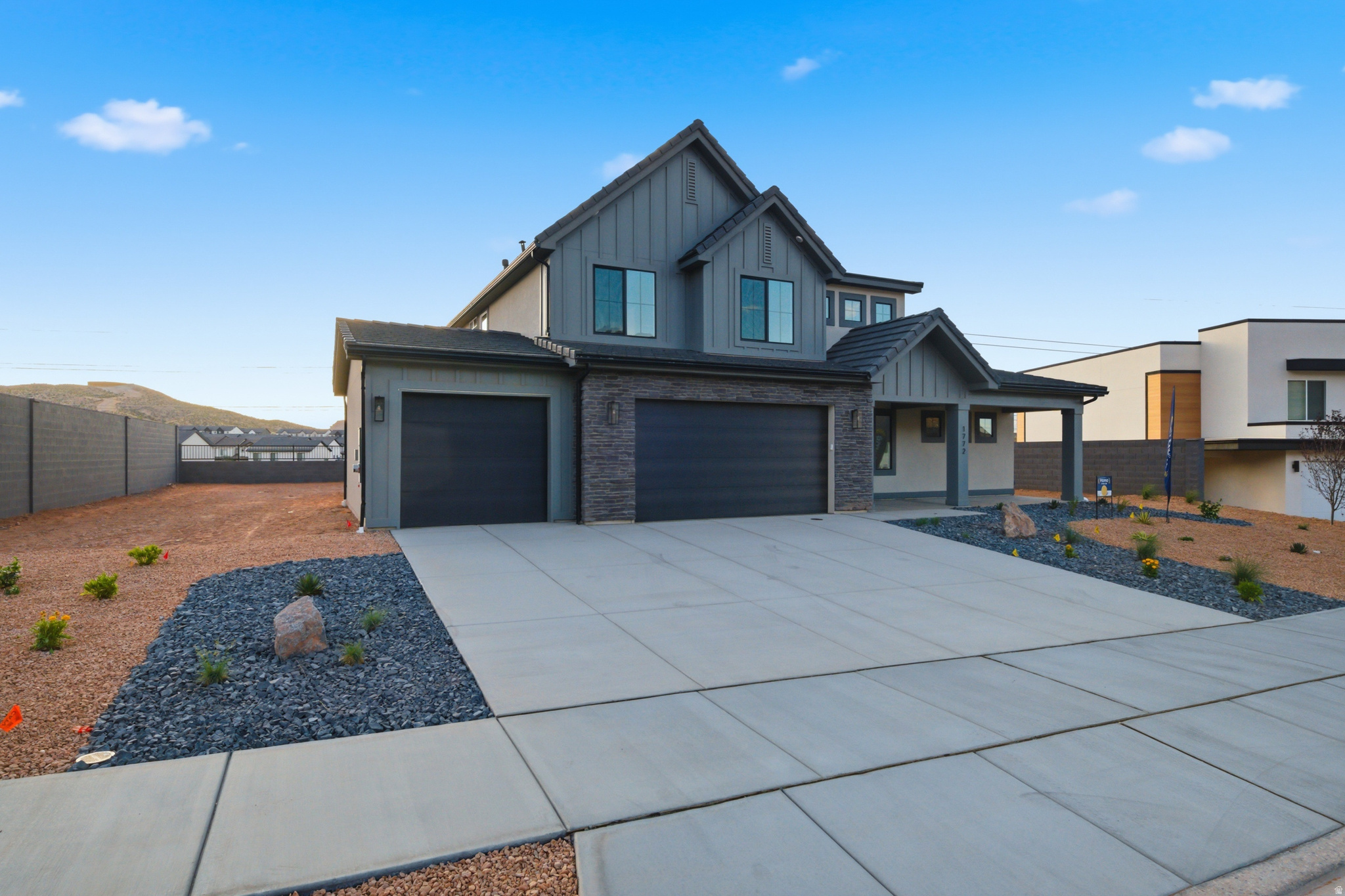 This home features the head-turning, Providence floorplan! Now being built in the beautiful Long Valley neighborhood with a 3-car Garage to make your own!! A bright, airy great room sets this home apart and makes it a welcoming gathering space for you and your loved ones, with a tall bank of great room windows that flood the open concept living space with natural light. The adjacent chef's kitchen includes a breakfast bar and plenty of quartz-topped counter space, plus a generous pantry and stainless-steel appliances. Recessed lighting, large dining nook windows, and sliding glass doors out to your spacious backyard make the space even brighter, while a handsome gas fireplace makes the room extra inviting. The first floor is home to the primary bedroom, an inviting retreat with an en-suite bathroom offering a soaking tub, standing shower, private water closet, and double vanity. The spacious, window-lit walk-in closet, one of our largest, also features washer and dryer hookups for added convenience. Upstairs there are three additional bedrooms--bright, airy, and each with a walk-in closet of their own. They share a well-appointed full bath with enough vanity space to go around. A laundry room and flex space overlooking the great room rounds out the top floor. Pictures are of a model of similar floor plan, actual finishes, upgrades, or elevation may vary. Square footage is provided as a courtesy and based on building plans. Please call/text Joe to register buyers and to schedule an appointment!
