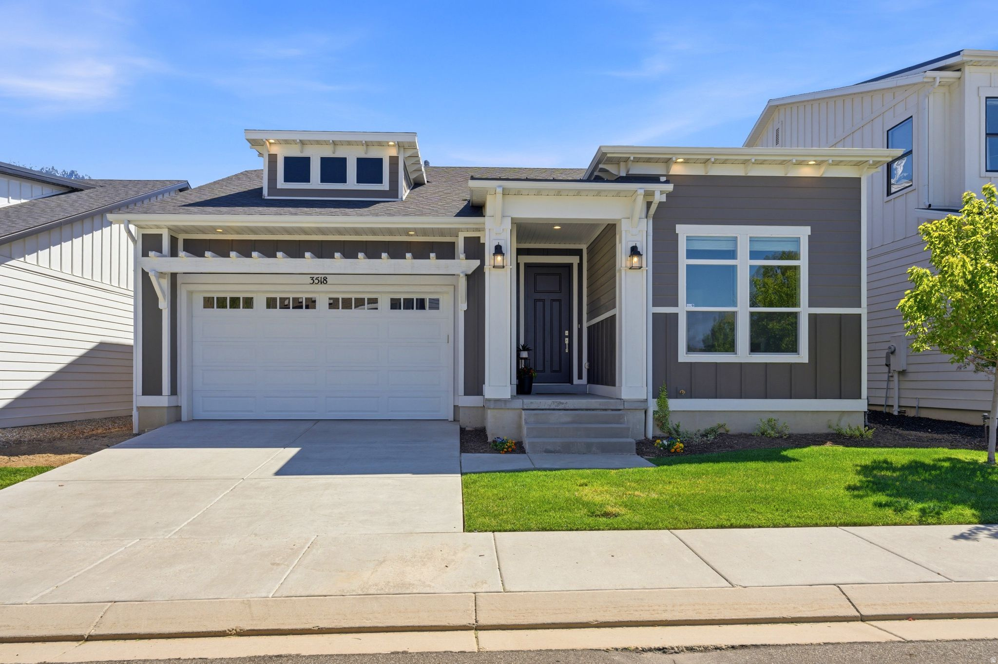 Breathtaking Wasatch Mountain views take Center Stage in this PRISTINE 3-bed, 2.5 bath home in the sought-after Giverny community in Cottonwood Heights. Located just minutes from world-class skiing, scenic trailheads, endless outdoor recreation, and.convenient interstate access, this home offers the best of mountain living in the city. Giant windows flood the open-concept living space with natural light and create a connection to the beauty outside. Thoughtfully designed to suit a variety of lifestyles, this home is especially appealing for buyers seeking the ease of one-level living. The main floor features a dedicated office, spacious living and dining areas, a generous primary suite, a gorgeous kitchen with quartz countertops, stainless steel appliances, gas cooktop with hood vent, large walk-in pantry, and a convenient laundry room. The lower level adds versatility with two additional bedrooms, a full bath, an enormous family room, and abundant storage throughout-perfect for guests, gatherings or quiet relaxation. This is true maintenance-free, lock-and-leave living, with HOA services that include weekly mowing and snow removal of driveways and walkways. Giverny offers approximately 5 acres of beautifully maintained green space, featuring parks, walking paths, picnic areas, and a pickleball court.  Square footage figures are provided as a courtesy estimate only.  Buyer is advised to obtain an independent measurement.