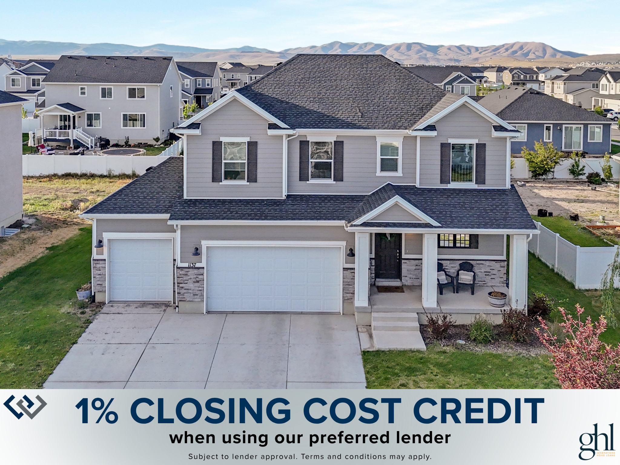 ** 1% lender credit from preferred lender available** Welcome to 1137 Postmark Place, where modern design, generous living spaces, and everyday functionality come together in one of Eagle Mountain's growing communities. Offering 3,561 square feet, 5 bedrooms, 3.5 bathrooms, multiple gathering spaces, and a finished basement, this home provides the flexibility today's buyers are looking for.  The heart of the home is the stunning chef's kitchen featuring quartz countertops, an oversized center island, abundant cabinetry, stainless steel appliances, double wall ovens, and a convenient butler's pantry that adds both storage and prep space. The open concept layout flows seamlessly into the spacious family room, creating an ideal setting for entertaining, holidays, or everyday living. Upstairs, you'll find a versatile loft that can serve as a home office, play area, media space, or workout room. The spacious primary suite offers a relaxing retreat complete with a large ensuite bathroom featuring dual vanities, a separate shower, and a generous walk-in closet.  The fully finished basement expands the living space even further with two additional bedrooms, a full bathroom, and a large recreation room perfect for movie nights, gaming, hobbies, or hosting guests. Additional highlights include upgraded finishes throughout, bright and airy living spaces, ample storage, a 3-car garage with EV charging station, and thoughtfully designed living areas that adapt to your lifestyle. Conveniently located near schools, parks, trails, shopping, and outdoor recreation, this home offers the space, functionality, and modern amenities that make everyday living easy. This is the kind of home that gives everyone their own space while still bringing everyone together.