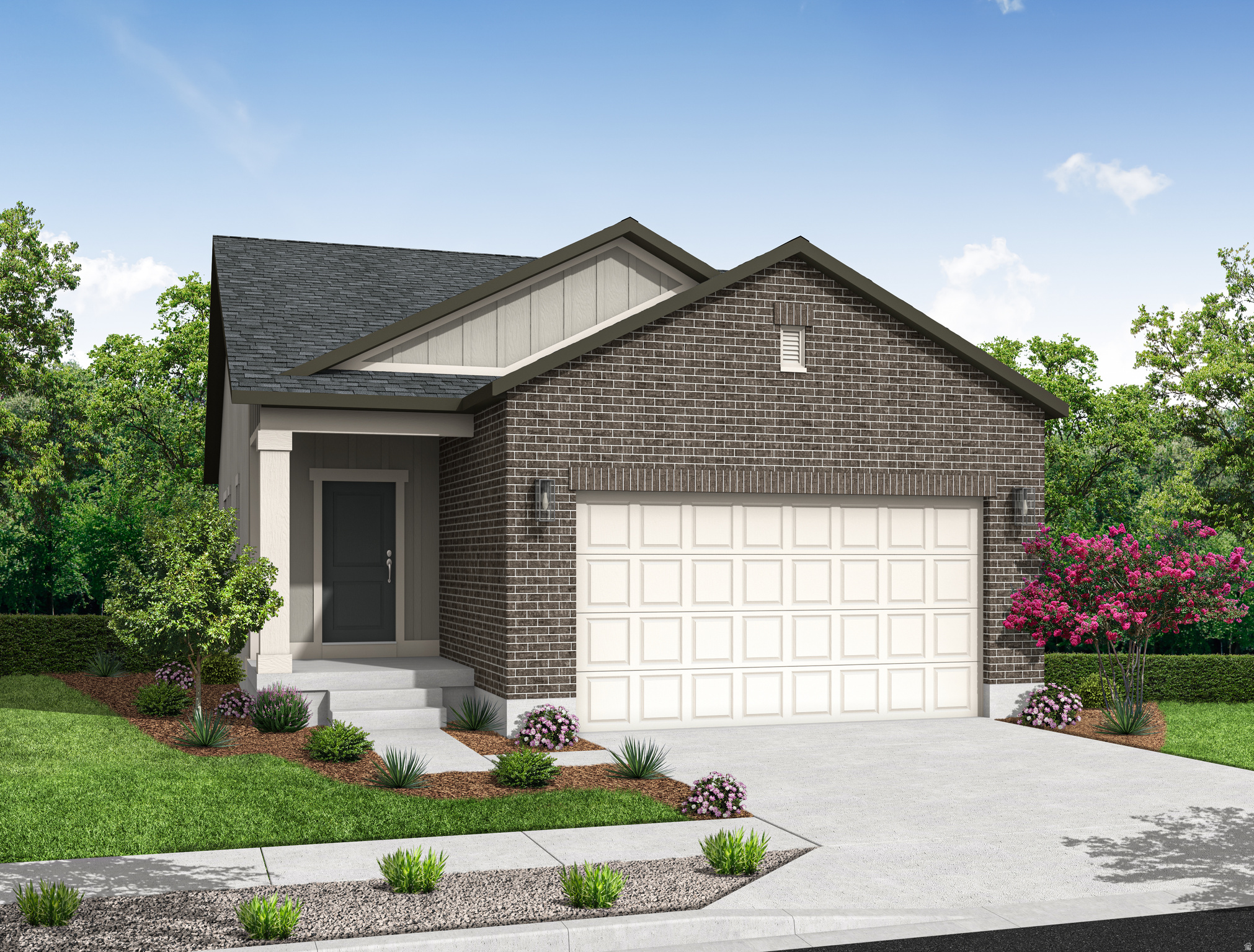 This beautiful brand new Randall home blends comfort, functionality, and timeless design. Designer upgrades include extensive can lighting and Craftsman-style base and casing  that elevate every room. The spacious owner's suite offers a relaxing retreat, complete with a luxurious bathroom featuring cultured marble shower surrounds and sophisticated satin and brushed nickel hardware. Modern conveniences such as a tankless water heater and dedicated Christmas light outlets provide added efficiency and ease of living. The open-concept living space is highlighted by elegant white laminate cabinetry, stunning quartz countertops, and premium stainless steel gas appliances, creating a bright and inviting kitchen perfect for everyday living and entertaining. A combination of durable laminate hardwood, vinyl tile, and plush carpet flooring adds warmth and versatility throughout the home. Combining quality craftsmanship with today's most desirable finishes, this exceptional home delivers style, comfort, and value in every detail.