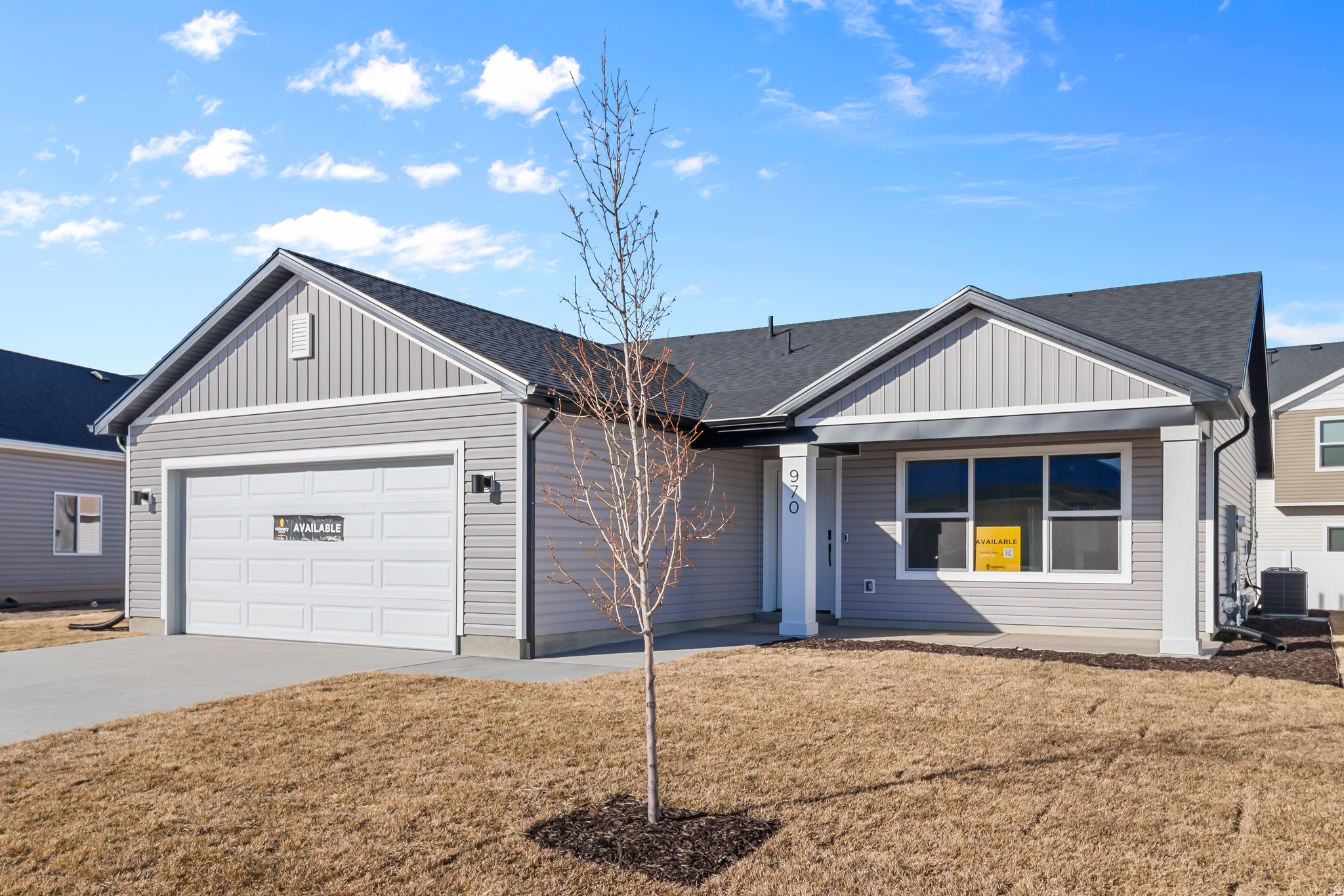 ***Front landscaping included. Enjoy your ideal lifestyle in the Hilldale rambler floor plan featuring 3 beds and 2 baths. With an open-concept main living space right when you enter showcasing the family room, kitchen, and dining for everything from cooking, lounging, and socializing with the family. Enjoy features such as a beautiful corner lot, vaulted ceilings, modern black finishes and a walk-in shower in the primary bathroom. Add more living space through an unfinished basement which gives room to 3 more bedrooms, a bathroom, family room, and storage space. *** Under construction. Estimated completed date is end of August. ***Pictures are of a different house and show different finishes and features. Selections sheets for this home are included for reference.