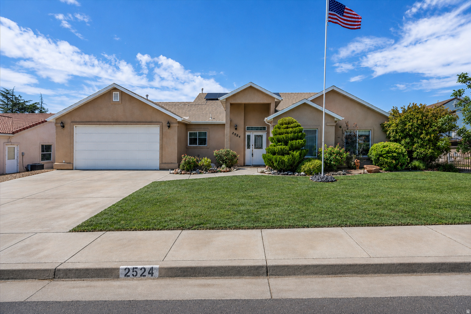 Take advantage of the opportunity to assume a 3.85% interest rate (inquire for additional details) with this beautifully maintained home, ideally situated on a nearly 1/3-acre lot with no HOA. Offering stunning views of Pine Valley and the surrounding landscape, this property combines an exceptional location with space, comfort, and flexibility. Inside, the open-concept floor plan features vaulted ceilings, abundant natural light, and large windows that perfectly frame the northern views. Recent updates to the kitchen appliances, flooring, and interior paint make the home truly move-in ready. Step outside to enjoy mature landscaping, a covered patio, fire pit area, storage shed, RV parking, and plenty of room to expand, add an ADU, or create your dream backyard. An oversized 2-car garage and convenient access to Sand Hollow Reservoir, Southern Parkway, shopping, dining, and endless outdoor recreation make this home an outstanding opportunity. Buyer/buyer's agent to verify all information.