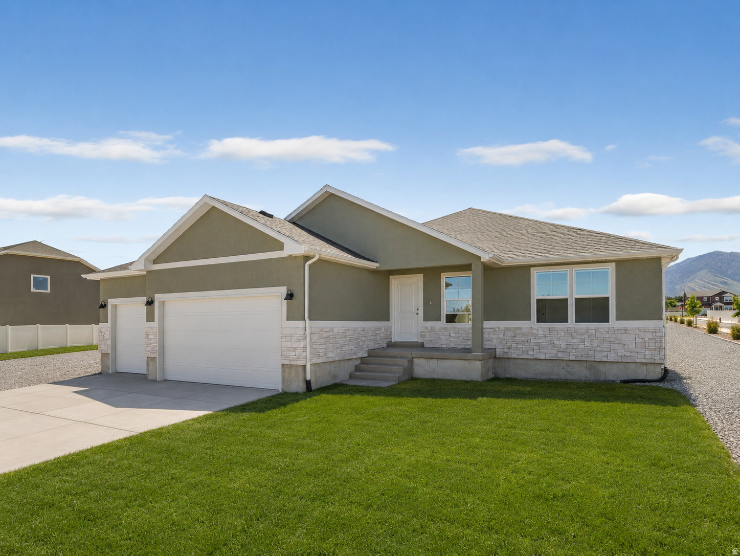 Are you ready to live in the beautiful town of Santaquin? Don't miss your chance at this brand new home, currently Under Construction on a spacious coner lot, directly across from the elementary school! This 3 bed, 2 bath home is a great price and offers 1,582 finished sq ft with an open-concept layout, spacious kitchen, and a functional floor plan designed for modern living. The oversized 3-car garage provides plenty of room for vehicles, storage, and toys. Situated on .28 acres, this property also includes a full unfinished basement, giving you the opportunity to expand to a total of 3,204 sq ft. Great location close to schools, parks, and everyday amenities. *Builder will finish landscaping for an additional cost* Don't miss your chance to own this beautiful new construction home! ***THIS HOME IS UNDER CONSTRUCTION AND ESTIMATED TO BE MOVE-IN READY IN EARLY JULY 2026 **THE INTENT IS TO CONTRACT BEFORE THE HOME IS COMPLETE AND CLOSE AS SOON AS CERTIFICATE OF OCCUPANCY IS ISSUED ***WHITESTAR HOMES IS OFFERING $10,000.00 IN CONCESSIONS REGARDLESS OF LENDER OR $16,500.00 WITH PREFERRED LENDER WITH ANY CONTRACT BEFORE THE HOME IS COMPLETED. ***PHOTOS ARE FROM A PREVIOUSLY COMPLETED HOME OF SIMILAR DESIGN. ACTUAL COLORS, MATERIALS, FINISHES, FIXTURES, AND FEATURES MAY VARY.