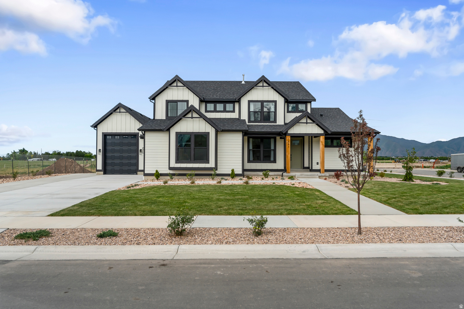 This amazing Hastings floorplan featured in the UV Parade of homes - 4 bed home with a Farmhouse Exterior. The main floor owner's suite has it all: tray ceiling, walk-in closet with stackable laundry connection, double undercounter sinks, soaker tub and oversized shower. Get cozy in the large family room around the fireplace. The open concept kitchen includes a large island for food prep/counter seating, a large walk-in pantry, grand gourmet kitchen with gas cooktop, double oven, 42" upper cabinets w/ crown molding, 30" Single sink, upgraded cabinet with dovetail, soft-close features. Laminate floor throughout the kitchen, dining, family room, & separate office space with glass single lite French doors. 8' doors on the entry level. Quartz countertop in kitchen and bathrooms, Powder room located next to the garage entry and mud room bench. Metal stair railing. Upstairs has a loft, 3 large bedrooms, full bathroom, and full laundry room. Home includes unfinished basement with 9' foundation walls and an outside entrance, ready to build out future ADU, room for a large family room, 2 additional bedroom, a bathroom, and under porch storage. 2 95% efficient furnaces, 50-gallon water heater, & pre-plumbed for a soft-water system. Large 3-car RV garage with a toy area and extra space on the side of the garage to add an RV pad. ** Special Interest Rates are Available ** with our Builder Forward Commitment (BFC) if you use DHI Mortgage in addition to receiving up to $7,000 toward closing costs. Ask me about our generous home warranties, active radon Mitigation System, and Smart Home Package, which is included in this home. The actual home may differ in color, material, and/or options. Pictures are of a finished home of the same floor plan and the available home may contain different options, upgrades, and exterior color and/or elevation style. Square footage figures are provided as a courtesy estimate only and were obtained from building plans. No representation or warranties are made regarding school districts and assignments; please conduct your own investigation regarding current/future school boundaries.