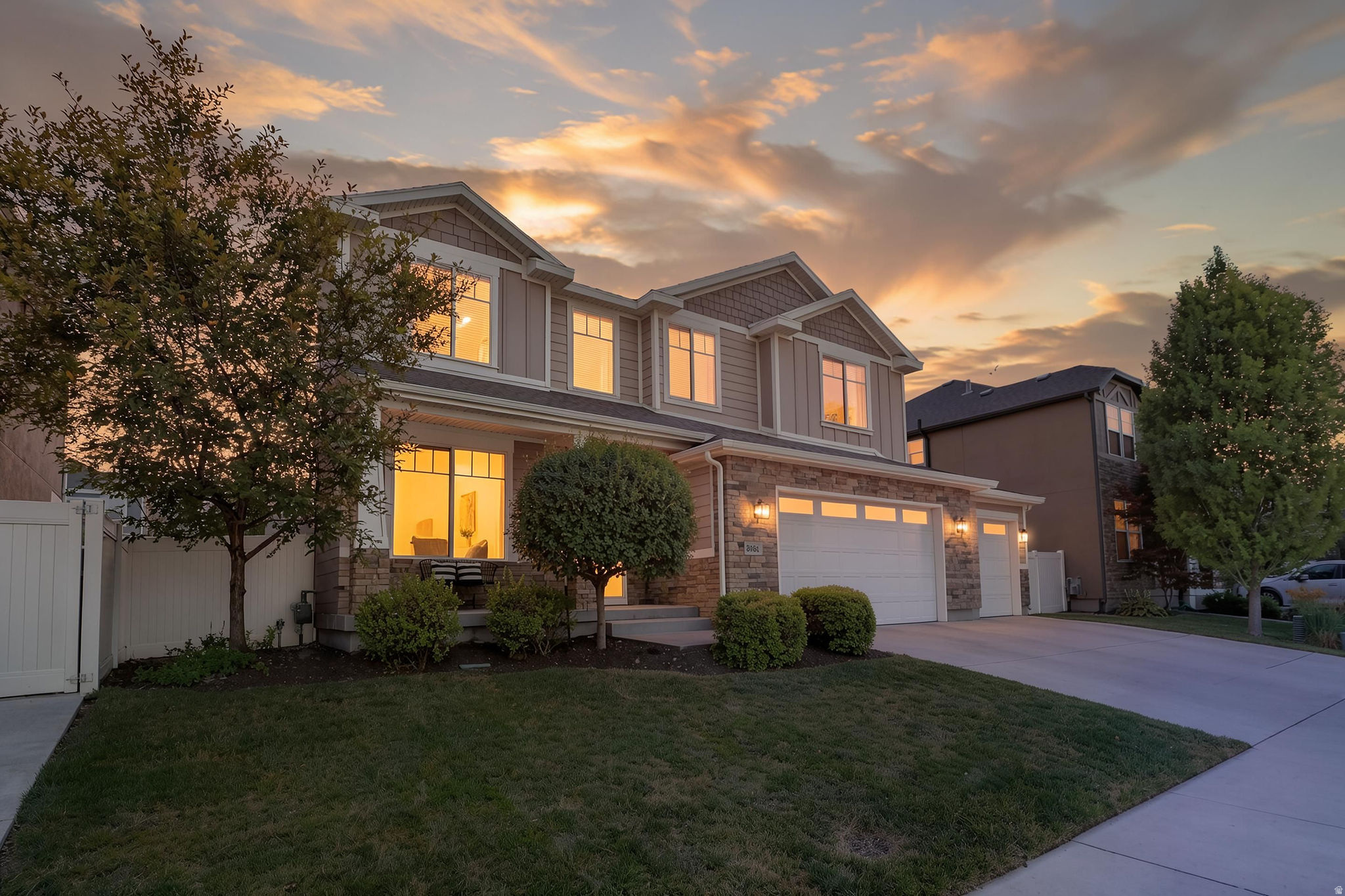 Welcome to this exquisite family home in the highly sought-after High Pointe community! Designed with both comfort and functionality in mind, this beautifully maintained home offers plenty of space for your growing family. Featuring 6 spacious bedrooms, an open-concept floor plan, and a generous garage with ample room for your vehicles along with 240V charging station and storage. this home is perfect for everyday living and entertaining. The primary suite is a true retreat, complete with a luxurious en-suite bathroom and an oversized walk-in closet. Step outside to your own private backyard oasis! The fully fenced yard provides plenty of space for children, pets, and gatherings. Enjoy the covered patio equipped with  sun shades, a cozy fire pit seating area, and the perfect setting for entertaining family and friends year-round. This home has been meticulously cared for and is truly move-in ready. Don't miss the opportunity to make this exceptional High Pointe property your next home! Square footage figures are provided as a courtesy estimate only and were obtained from County Records.  Buyer is advised to obtain an independent measurement.