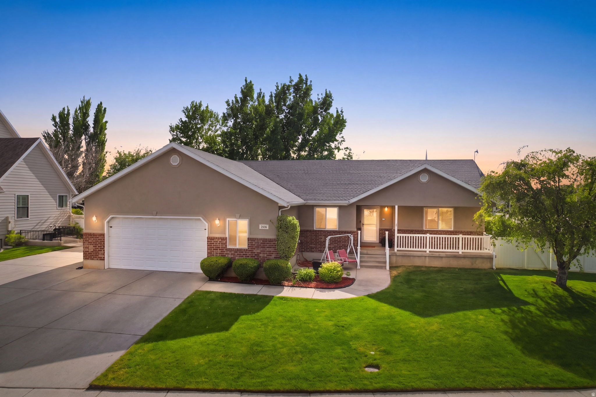 OPEN HOUSE THIS SATURDAY, MAY 30, 2026 - FROM 11 AM TO 2 PM.  Spacious and thoughtfully designed custom-built home on a rare 0.38-acre lot in desirable Hunter's Valley. Functional floor plan includes 4 bedrooms on the main level and 3 additional bedrooms in the fully finished basement, ideal for multigenerational living, guests, or flexible workspace needs. Bright open-concept kitchen and living area features vaulted ceilings, updated windows, abundant natural light, and a cozy fireplace. The basement offers a dedicated theater area with raised seating, space for a gym or recreation room, and plumbing for a future kitchenette. Private backyard backs to open space with no rear neighbors and includes raised garden beds, greenhouse, mature fruit trees, perennial herbs, pergola-covered patio, storage sheds, and room for a pool or hot tub. Enjoy beautiful mountain views, stunning sunsets, and front-row views of the community fireworks. Additional features include large RV parking, extended driveway, 2-car garage, JellyFish outdoor LED lights and no HOA. Recent updates include windows, flooring, carpet, appliances, HVAC, and refreshed kitchen cabinetry. Conveniently located near schools, Bartholomew Reservoir, Hobble Creek Golf Course, hiking trails, and outdoor recreation. Preferred lender offering 1-year 1% rate buy-down for qualified buyers. Square footage figures are provided as a courtesy estimate only. Buyer is advised to obtain an independent measurement.