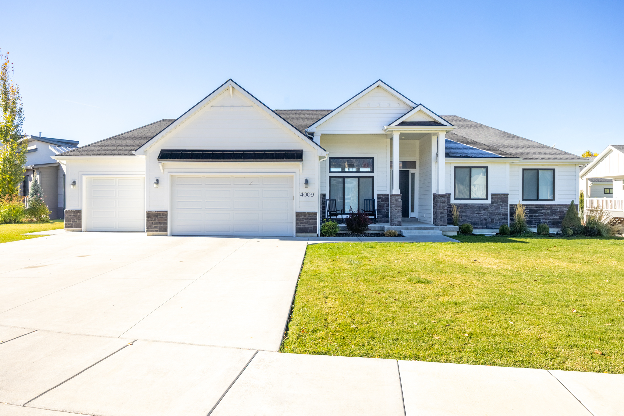 Welcome Home to The Cottonwoods! Nestled in a peaceful cul-de-sac, this beautiful 2018-built home perfectly blends modern comfort with timeless style. You'll love the open floorplan filled with natural light, neutral color tones, and upgraded finishes throughout. The kitchen is a showstopper with custom cabinetry, stylish flooring, beautiful appliances, and tasteful design details that make it both elegant and functional. Each bathroom mirrors the home's refined aesthetic, featuring quality finishes and thoughtful touches. The home is truly move-in ready, offering a seamless layout ideal for everyday living and entertaining alike. The unfinished basement provides plenty of room to grow and customize to your needs-whether that's additional bedrooms, a family room, or a home gym. Outside, enjoy country living with the convenience of being just minutes from shopping, dining, and amenities. Experience the charm and tranquility of The Cottonwoods-a quiet neighborhood where comfort, style, and location come together beautifully.