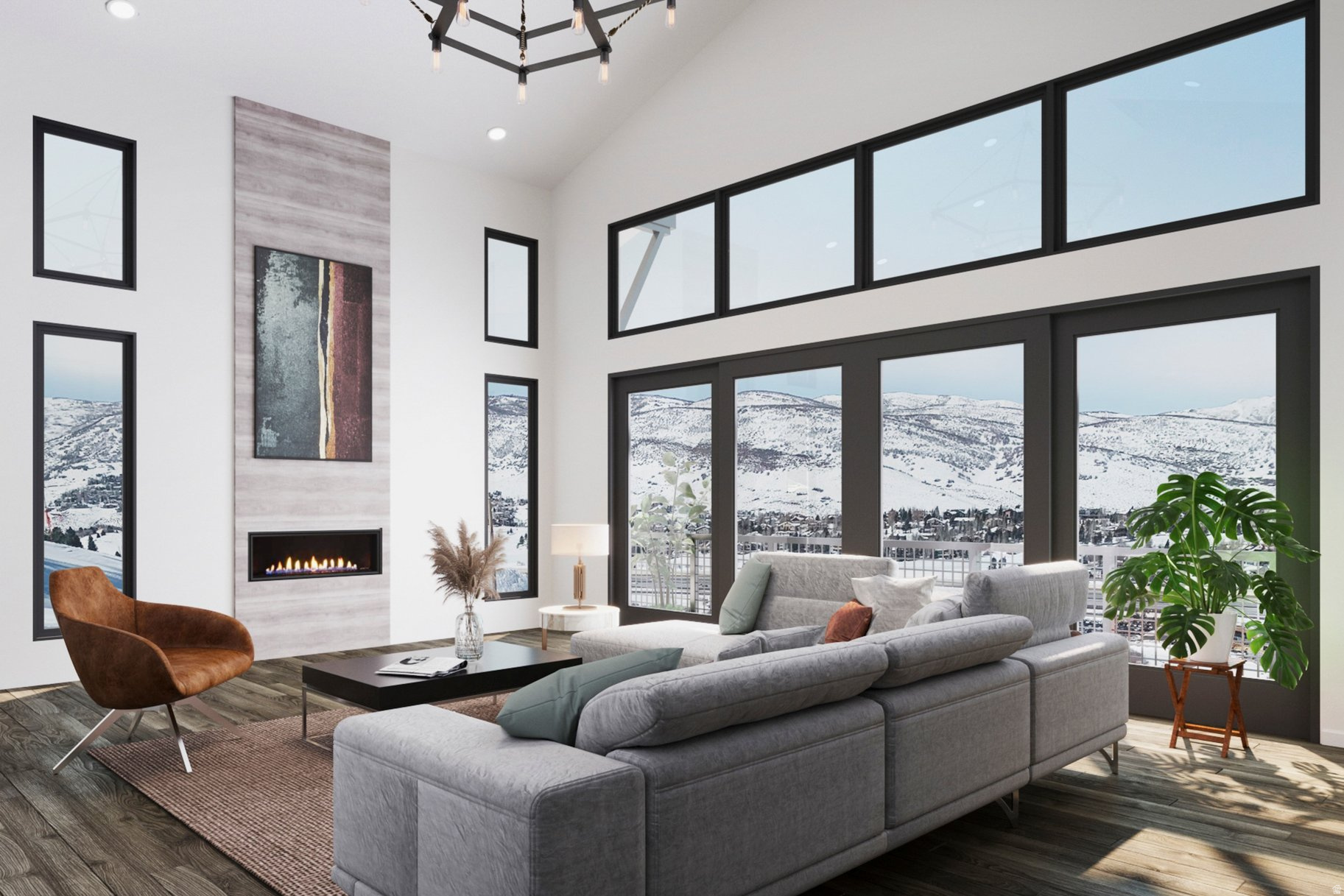 Experience refined mountain living in Discovery Ridge, where thoughtful design meets the natural beauty of Toll Canyon. This semi-custom residence offers a striking architectural layout with vaulted ceilings, expansive windows, and open-to-below spaces that create a light-filled, elevated living experience.  The main level is designed for connection and flow, featuring a chef's kitchen with walk-in pantry, generous island, and seamless transition into the dining area and vaulted family room anchored by a fireplace. A main-level On-Suite with bath, and laundry provide flexibility for guests or everyday living.  Upstairs, the design opens into a loft overlooking the main living space, creating a sense of volume and architectural interest. The owner's suite offers a private retreat with a spa-style bath and walk-in closet, while additional bedrooms are thoughtfully positioned for comfort and privacy.  Outdoor living is equally intentional, with covered patios designed to take in the surrounding mountain setting. Buyers have the opportunity to personalize interior finishes with curated, high-end selections, bringing their own vision to life.  Set within protected open space with direct trail access, and just minutes to Park City and Salt Lake City, this home offers a rare combination of modern design, functionality, and mountain lifestyle.