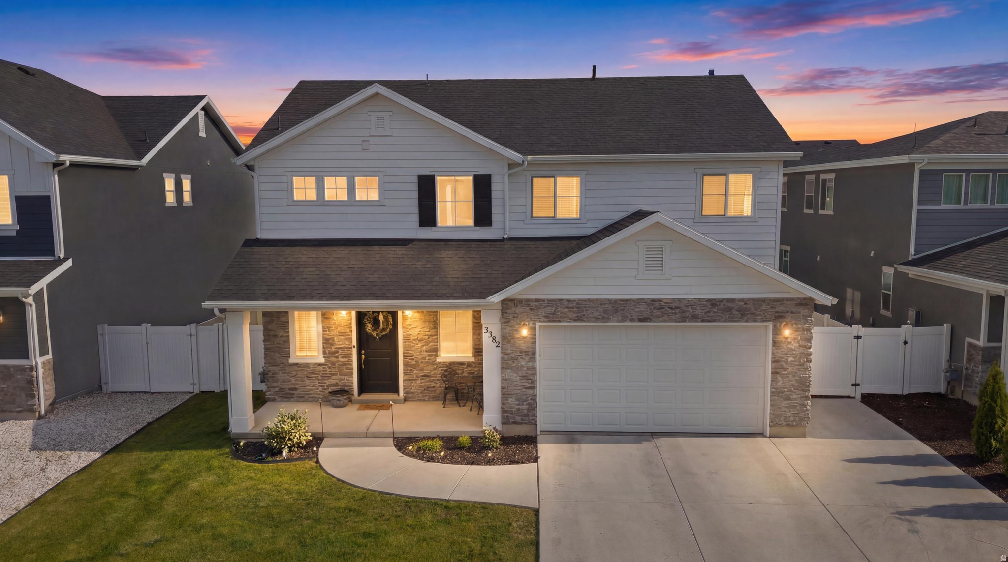This beautiful 3-bedroom, 2.5-bathroom home offers 2,037 sq. ft. of thoughtfully upgraded living space. Built in 2021, this home combines modern finishes, functional design, and an unbeatable location in one of Syracuse's fastest-growing communities.  **Upgrades** This home includes 9-foot ceilings on the main floor, a walk-in pantry, a gas stove/range, upgraded interior railing, under-cabinet lighting in the kitchen and primary bathroom, large granite counter tops, a vaulted ceiling in the primary bedroom, Dual sinks, a large soaker tub and a luxurious glass shower in the an en-suite bathroom, a fully insulated garage, a an oversized 8-foot garage door, plumbing for a water softener, upgraded R-48 blown attic insulation, an extended driveway, a fully installed sprinkler system in the front and backyard, an outdoor fire pit, and an extended covered patio.  **The Area** This home offers convenient access to the West Davis Corridor and is located just 5 minutes from the new Costco, 12 minutes from Station Park, and only a short walk from the new Syracuse Regional Park, featuring playgrounds, a pump track, and open fields.  **Families** The newly built Still Water Elementary School is just around the corner, and Legacy Junior High School is only 5 minutes away.  **HOA** Access to a clubhouse, Gym and pool. Only $35/month  This move-in-ready home offers the perfect blend of quality upgrades, comfort, and convenience. Homes like this don't last long-don't miss your opportunity to make it yours!  Clients may need a 30 day leaseback window. - Negotiable -    Square footage figures are provided as a courtesy estimate only and were obtained from an appraislal, Buyer is advised to obtain an independent measurement.