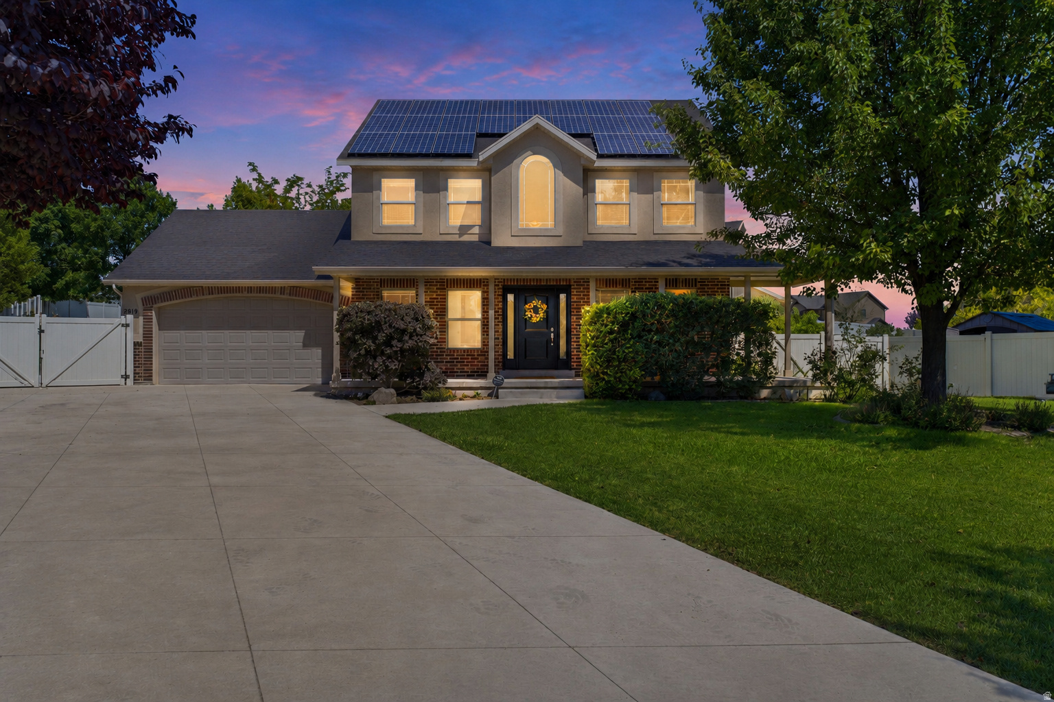 Custom touches, a park like backyard, and fully paid off solar make this Saratoga Springs home one you won't want to miss. Tucked away in a quiet cul de sac, this beautifully maintained home offers an open, airy floor plan with soaring vaulted ceilings, abundant natural light, and a spacious great room centered around a cozy gas fireplace. A dedicated main floor office provides the perfect work from home space, while the fresh, modern color palette gives the home a bright, updated feel. Upstairs, the oversized primary suite is a true retreat featuring a beautifully updated ensuite bathroom with a large soaking tub. The finished basement offers additional living space, stylish LVP flooring, and an incredible amount of storage.  Step outside and enjoy your own private backyard retreat. Mature trees, a playground, covered gazebo, open fire pit, and generous green space create a setting that feels more like a park than a typical backyard. The oversized RV parking offers room for all your toys, and the fully paid off solar system helps keep electric bills to a minimum. The expansive covered front porch is the perfect place to relax, enjoy the mountain and lake views, watch the birds, or keep an eye on the kids playing in the cul de sac.  Conveniently located just minutes from major commuter routes while tucked away from the road noise, you'll enjoy easy access to Pelican Beach, Saratoga Springs Marina, Utah Lake recreation, parks, trails, shopping, dining, and schools. This is a rare opportunity to own a home that combines thoughtful design, everyday functionality, and exceptional outdoor living in one of Saratoga Springs most desirable locations.