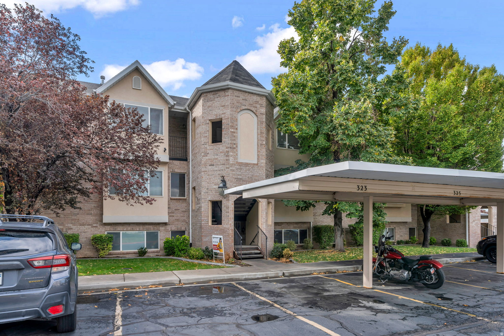 This top floor well maintained 2 bed/2 bath condo is centrally located to everything in Orem. Inside, find spacious main-level living with an open layout and large windows throughout. The primary bedroom has a large walk-in closet and an ensuite bathroom. There is also an enclosed storage shed in the back for extra space, and a covered parking spot. HOA has beautiful park/playground.   No rentals permitted in HOA, so buyer needs to purchase as primary residence. Easy to show.