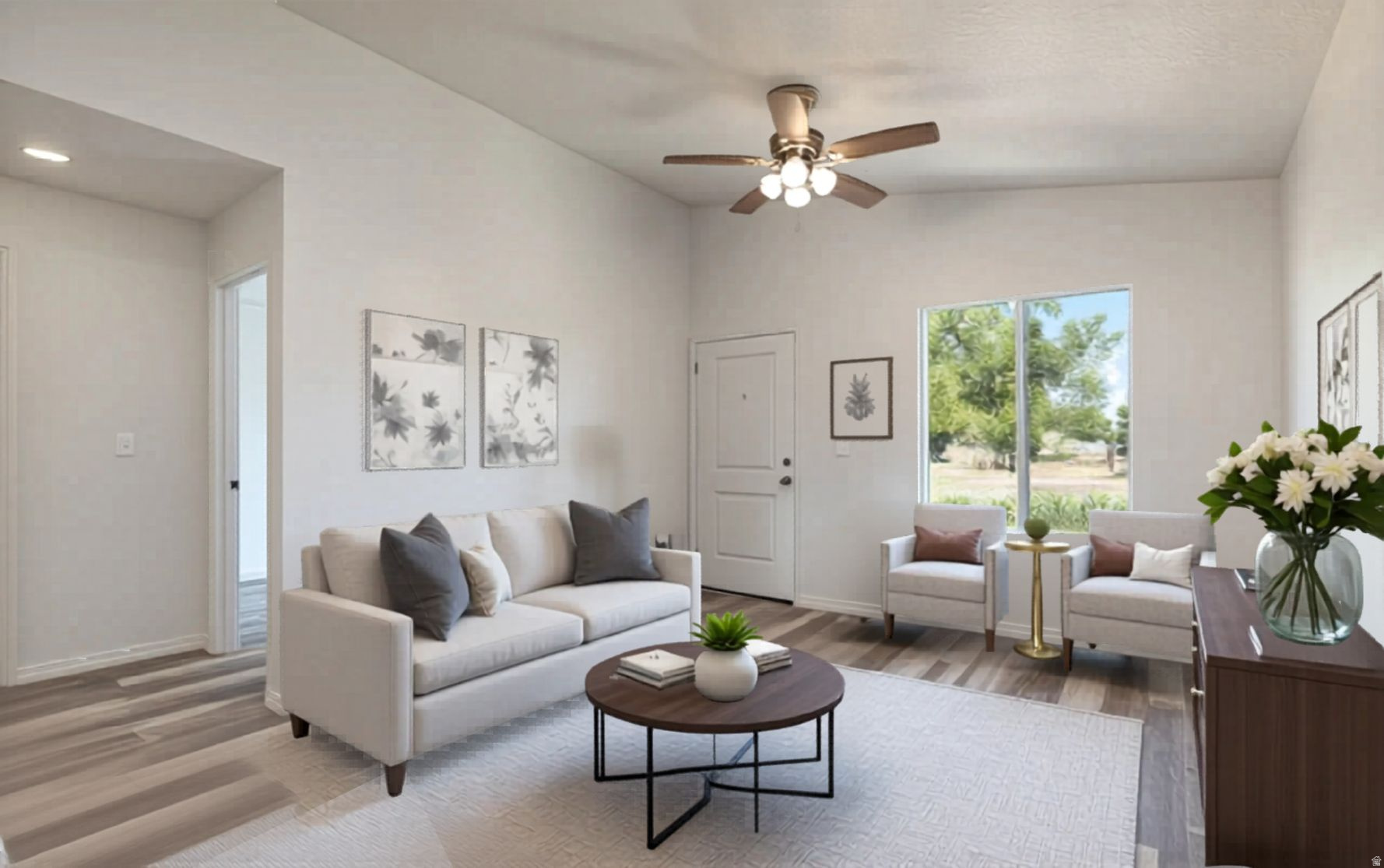 Brand new 2026 construction 2-bedroom home offering efficient living and an almost fully fenced yard. Set on a .31-acre lot, this 2-bedroom, 2-bath home delivers the kind of space, finishes, and flexibility that's getting harder to find at this price point. You'll find an abundance of soft-close cabinetry, new appliances, a pantry, and quartz countertops that elevate the entire space while keeping it durable and low-maintenance. The home is fully electric and equipped with a heat pump system, giving you modern efficiency and lower long-term utility costs-something today's buyers are prioritizing more than ever. Luxury vinyl plank flooring runs throughout, offering a seamless, cohesive look with easy upkeep. The primary suite is well-positioned for privacy and features its own bathroom. A garden space with a grape vine already on place. 30-acre lot is a blank canvas with room to create your ideal outdoor setup- additional parking, entertaining space, or even future improvements. This is the kind of property that checks the boxes for both primary homeowners and buyers looking for low-maintenance, newer construction with room to grow. Buyer to verify all.