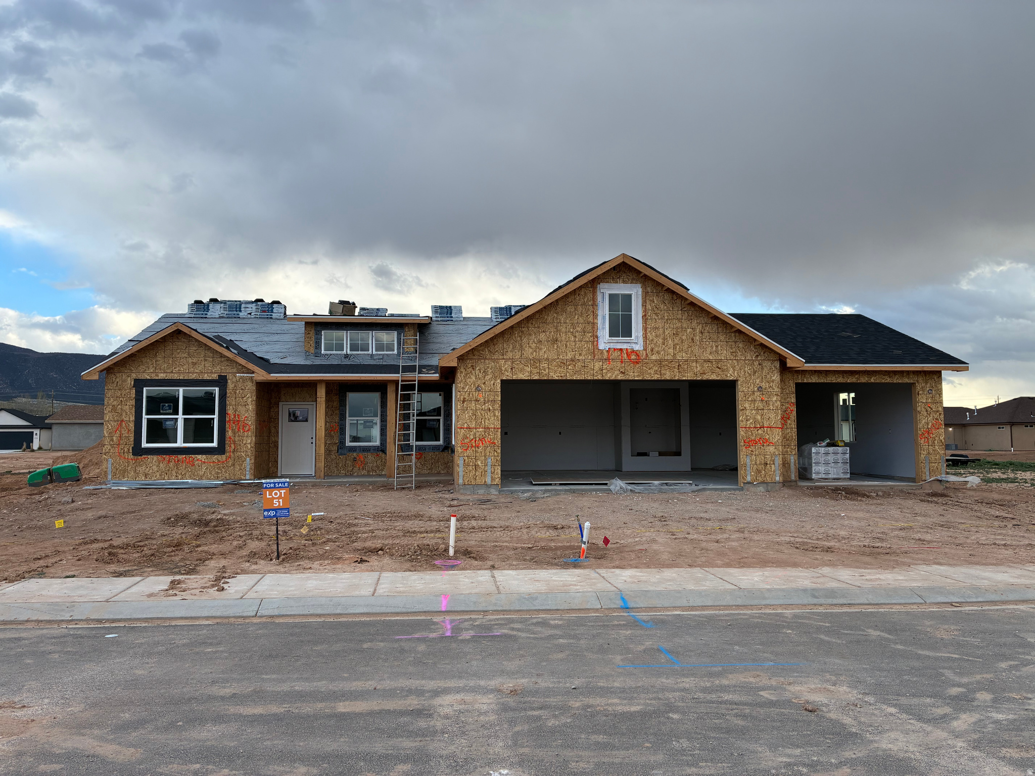 New construction 3 bed, 2 bath home with 3-car garage, granite countertops, hidden walk-in pantry, and included refrigerator. No HOA. Estimated completion July 1, 2026. $3,500 closing cost credit with preferred lender.