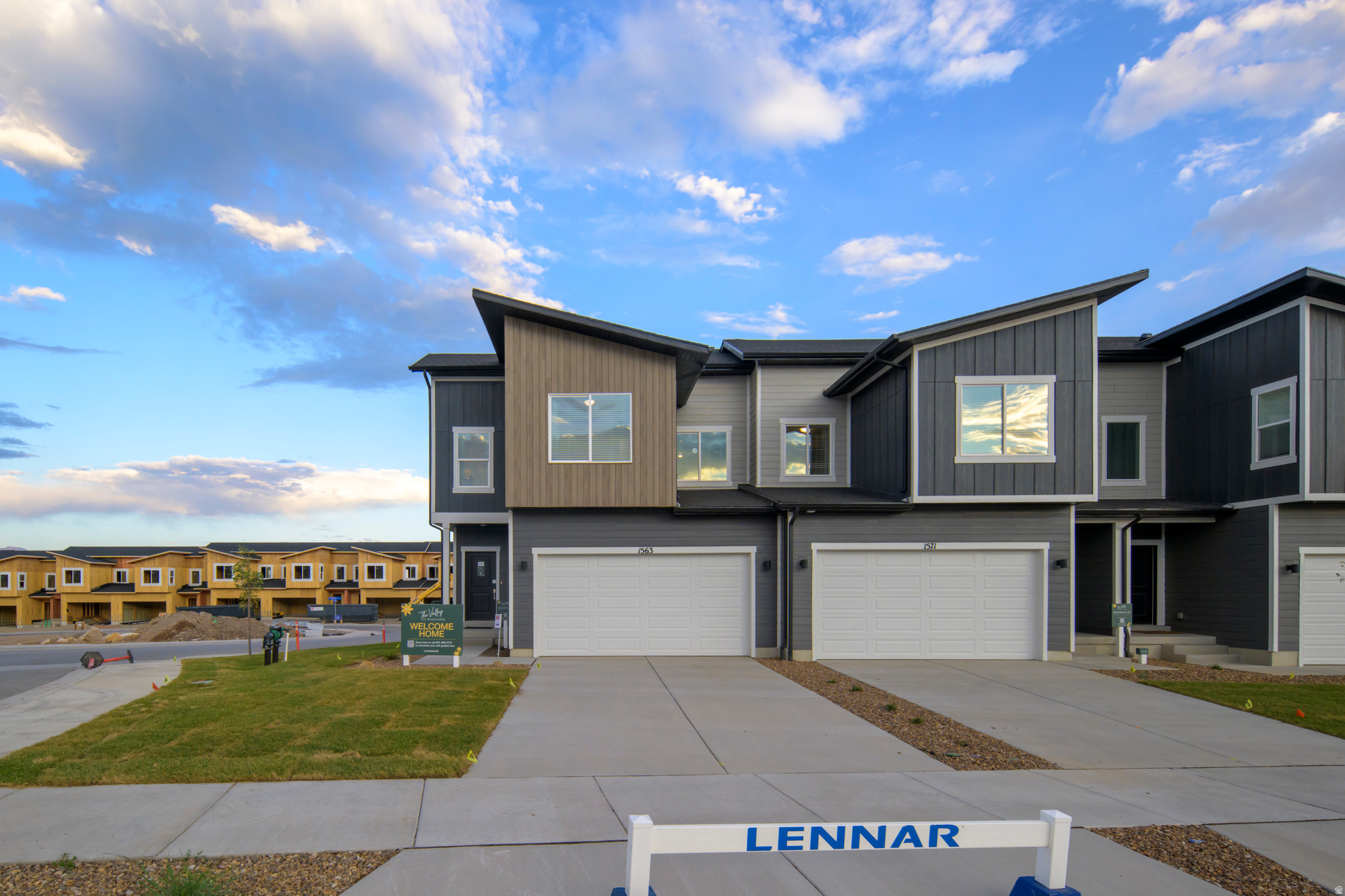 The Valley at Wildflower - 3057 - Res E.  Offering up to $20,000 towards closing costs or ask about our special financing options when financing with our preferred lender!  Estimated completion in July. This home offers 3 bedrooms, 2.5 bathrooms, an attached 2-car garage and a full unfinished WALKOUT basement. On the main floor, a spacious kitchen offers white craftsman-style cabinets, white quartz countertops with golden beige veining, and stainless steel appliances including the refrigerator! Blinds are also included!  Upstairs is the owner's suite with owner's suite bathroom, laundry area, two additional bedrooms, and a full secondary bathroom. Square footage figures are provided as a courtesy estimate only and were obtained from builder. Buyer is advised to obtain an independent measurement. Interior photos are of same style of home, but not the actual home. Rendering is for illustrative purposes only.