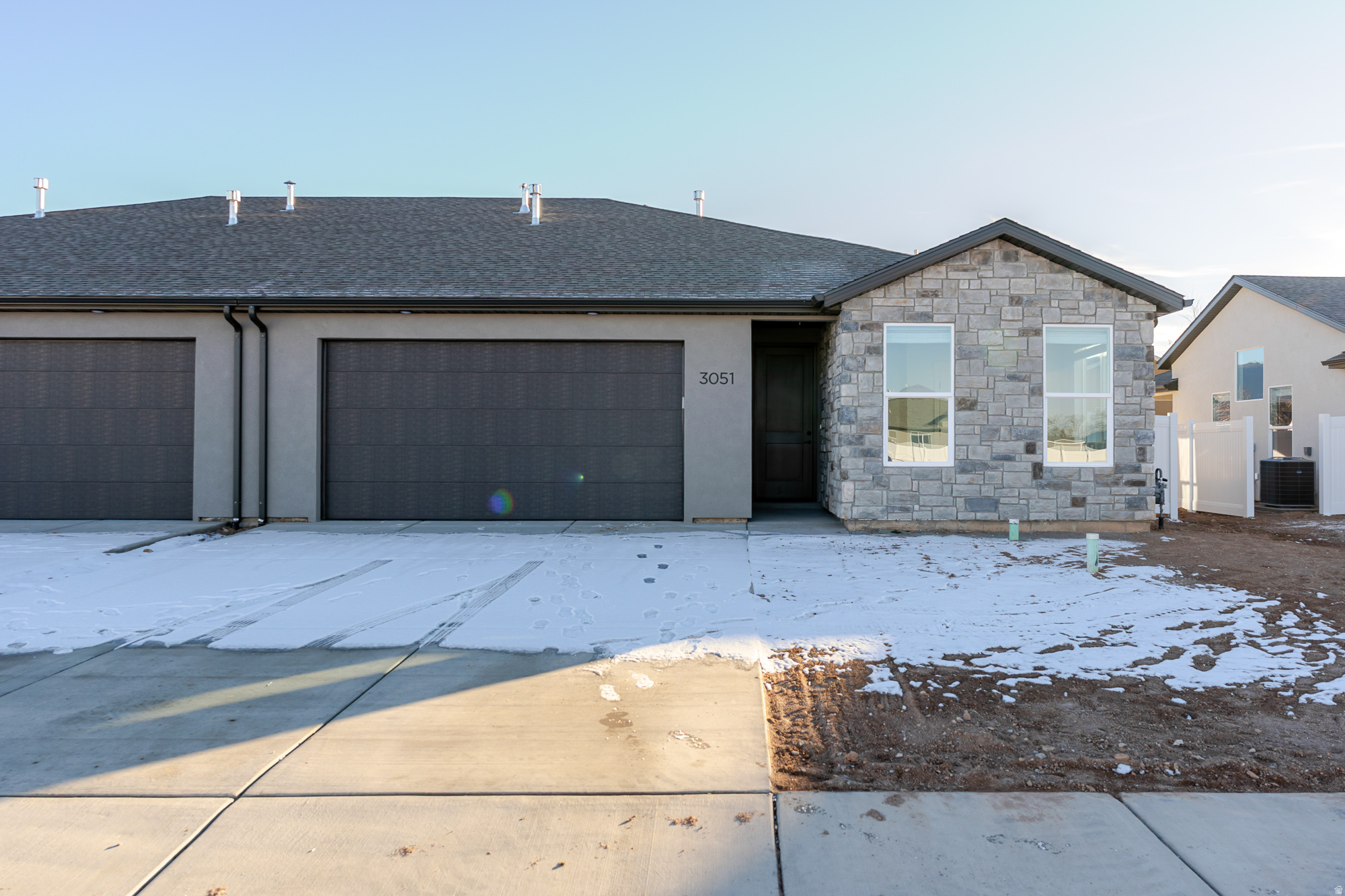 BRAND NEW! Come see the new upgraded Gold Cost Floorplan. 3 bedroom, 2 bathroom, 2 Car garage twin homes. Yards comes fully fenced and front yard landscaping is included. Homes will have custom built cabinets, 9'ceiling in the bedroom and 12' vaulted ceiling in the main living area, granite countertops, GE Appliances, and walk in pantry. This home is in the exciting new subdivision, EKKO View Estates, offering modern homes with exclusive access to private club house that includes an indoor pickleball court, play ground, and dog park that's coming in phase 3&4. EKKO View Estates features 132 phenomenal lots, 5 awesome floorplans all with upgrade package options, enclosed subdivision with full size city wide streets, and private park.
