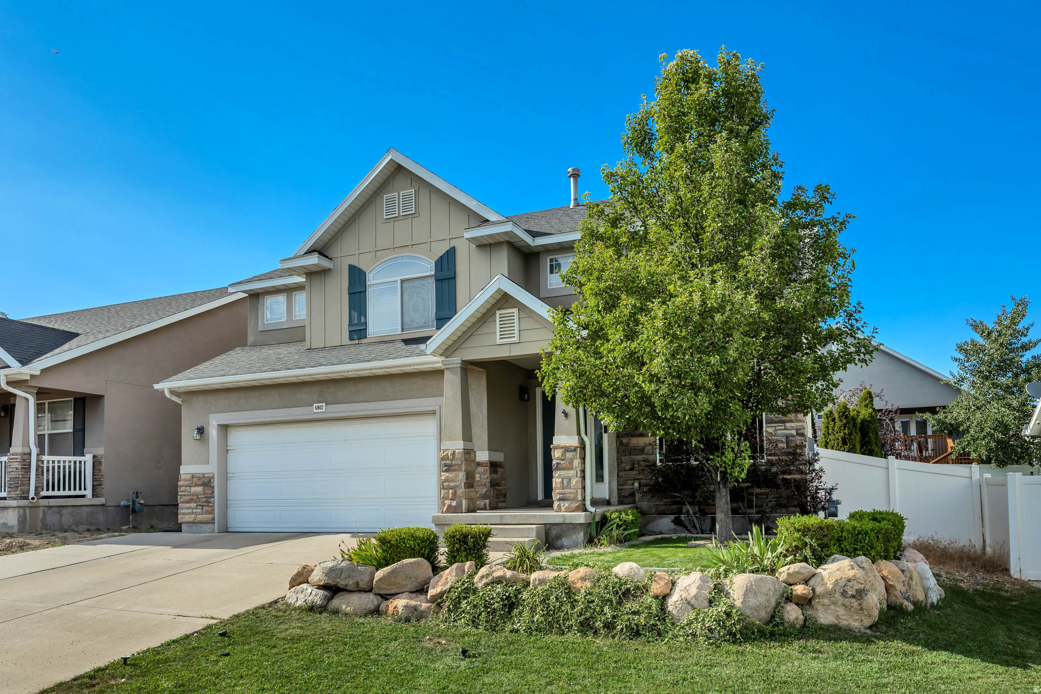 Welcome to this beautifully maintained West Jordan home offering generous living space, modern comfort, and a backyard ready for entertaining. The open and functional floor plan provides room for everyone, with spacious living areas, abundant natural light, and a seamless flow throughout the home. The floorplan is fun and unique centering around the raised living room. Upstairs you'll find comfortable bedrooms, including a spacious primary suite with a private bath and closet space. The unfinished portion of the basement and laundry room provides an opportunity to customize the space while offering plenty of storage and functionality however a bedroom and full bath give the space full functionality.  Step outside to the fully fenced backyard featuring a large concrete patio and expansive lawn-ideal for summer BBQs, outdoor dining, play, or simply relaxing. There's plenty of room to create your dream outdoor living space. Conveniently located near schools, parks, shopping, dining, and commuter routes, this home combines comfort, convenience, and value in one of West Jordan's desirable neighborhoods. Don't miss your opportunity to make this beautiful home yours!    Square footage figures are provided as a courtesy estimate only and were obtained from county records.  Buyer is advised to obtain an independent measurement.  Some photos have been digitally staged to help with the overall vision of this lovely home.